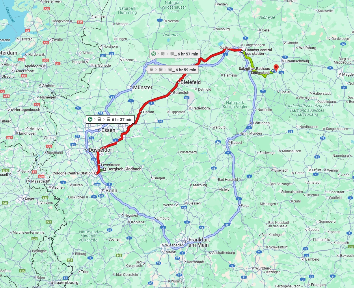 Anreise von Bergisch Gladbach Zu Salzgitter Über 