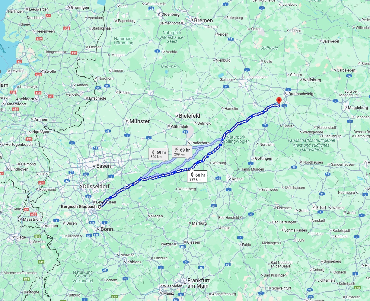 Anreise von Bergisch Gladbach Zu Salzgitter Über 