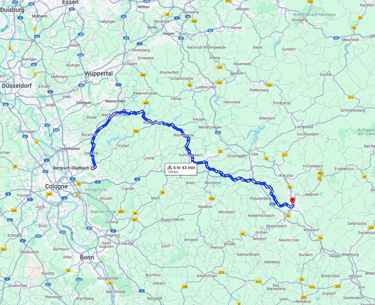 Anreise von Bergisch Gladbach Zu Siegen Über 