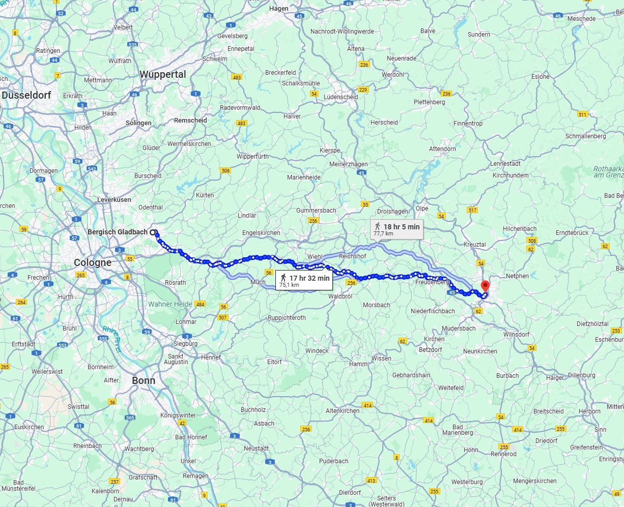 Anreise von Bergisch Gladbach Zu Siegen Über 