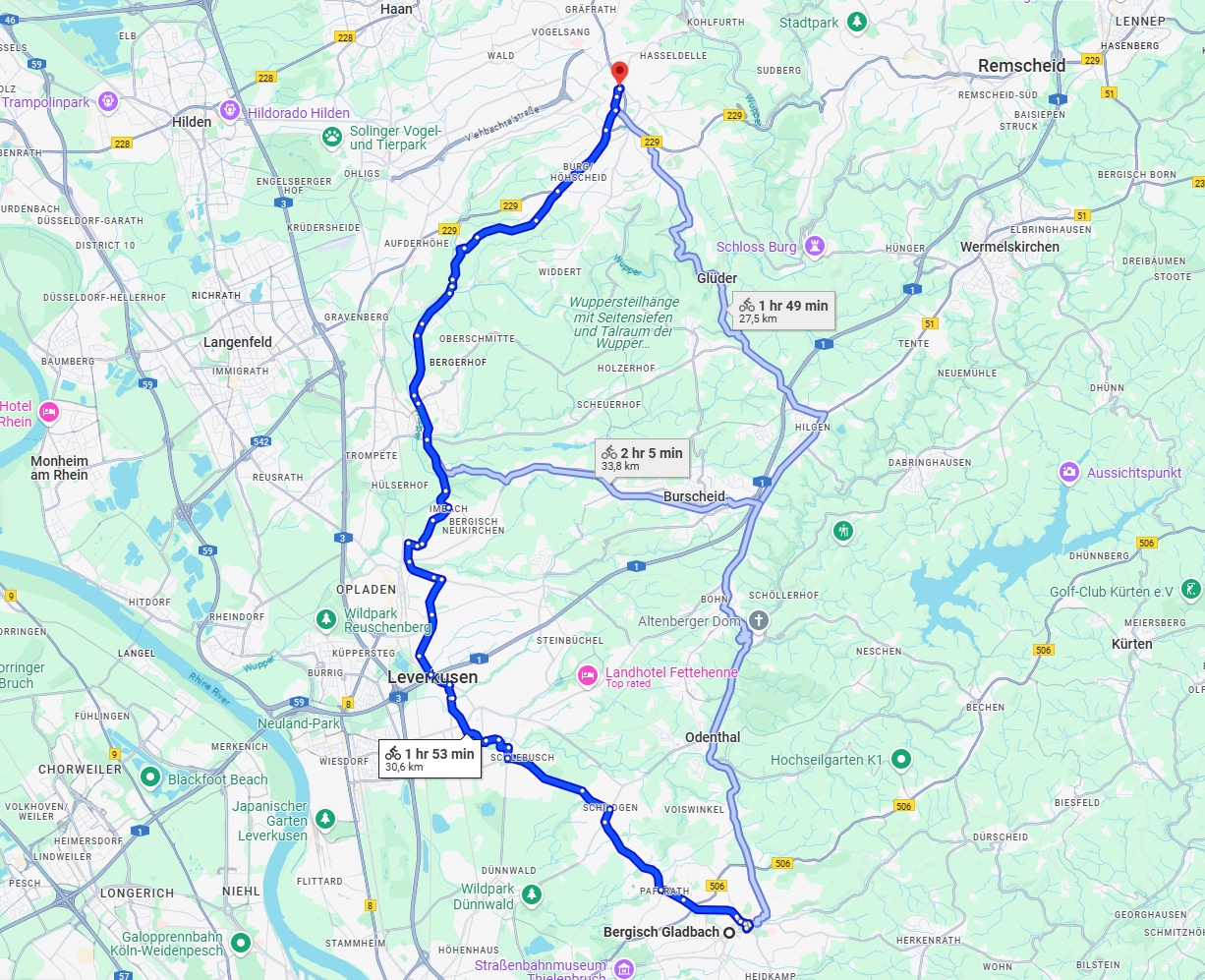 Anreise von Bergisch Gladbach Zu Solingen Über 