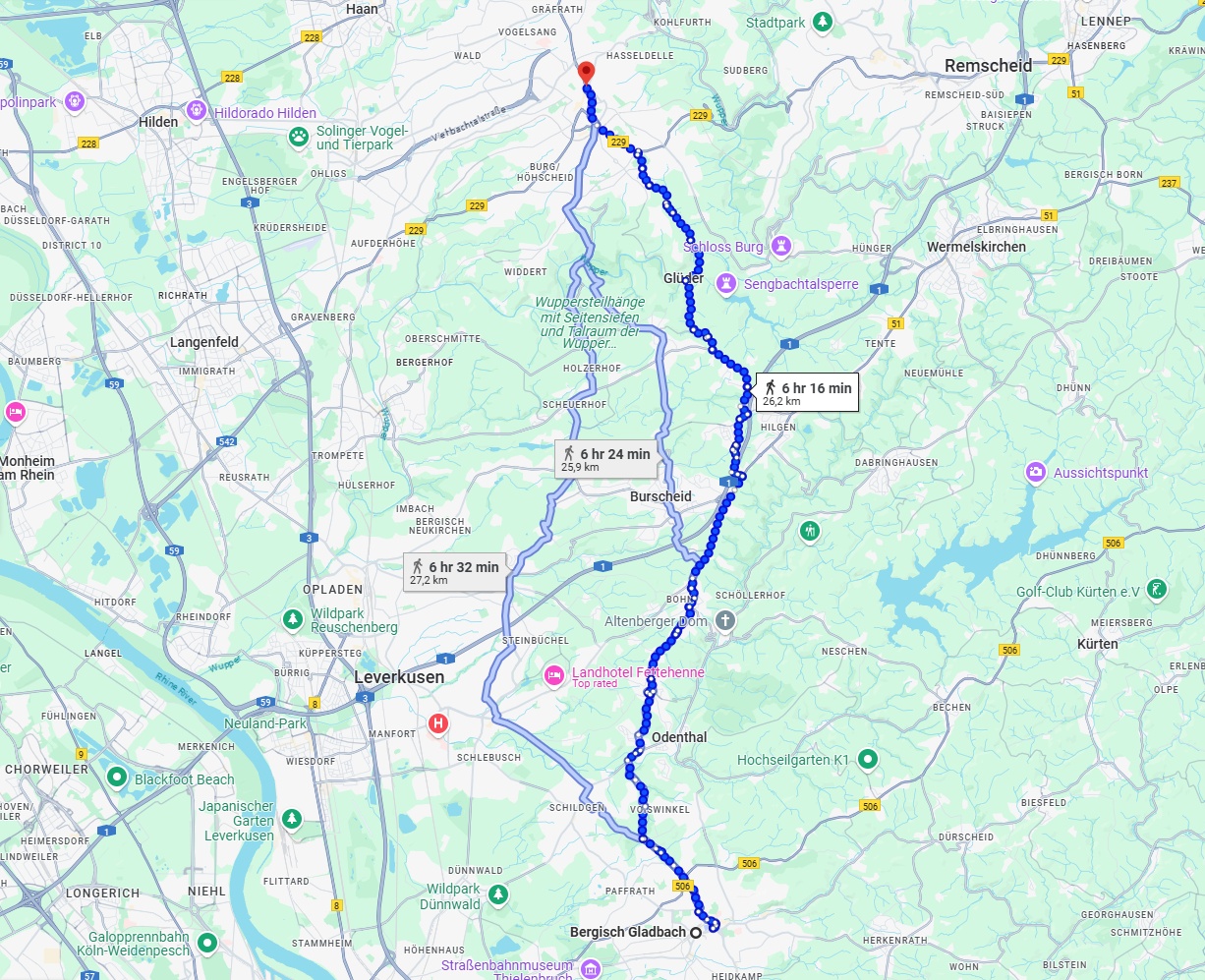 Anreise von Bergisch Gladbach Zu Solingen Über 