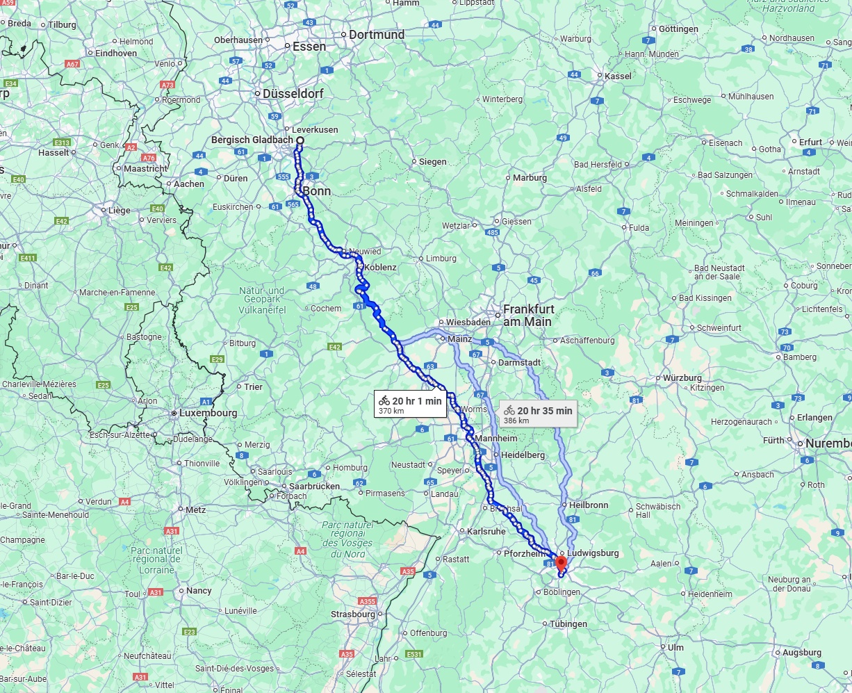 Anreise von Bergisch Gladbach Zu Stuttgart Über 