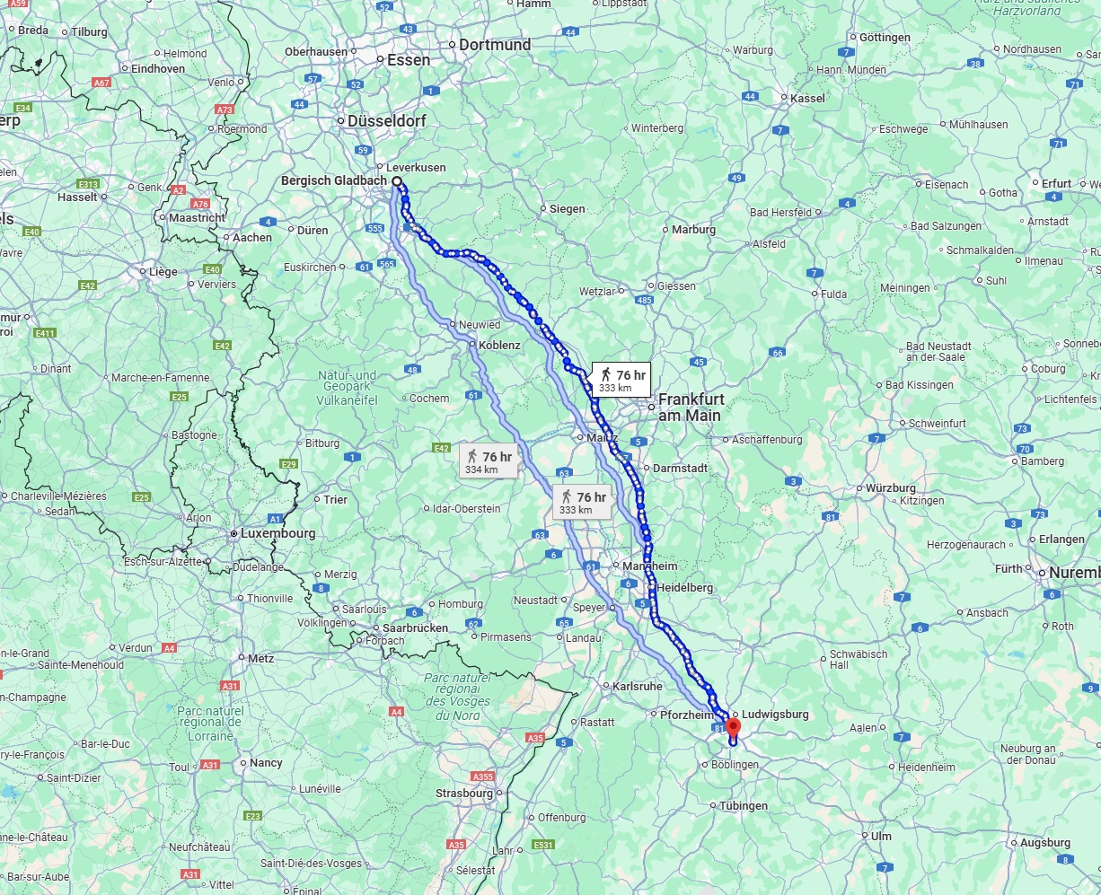 Anreise von Bergisch Gladbach Zu Stuttgart Über 