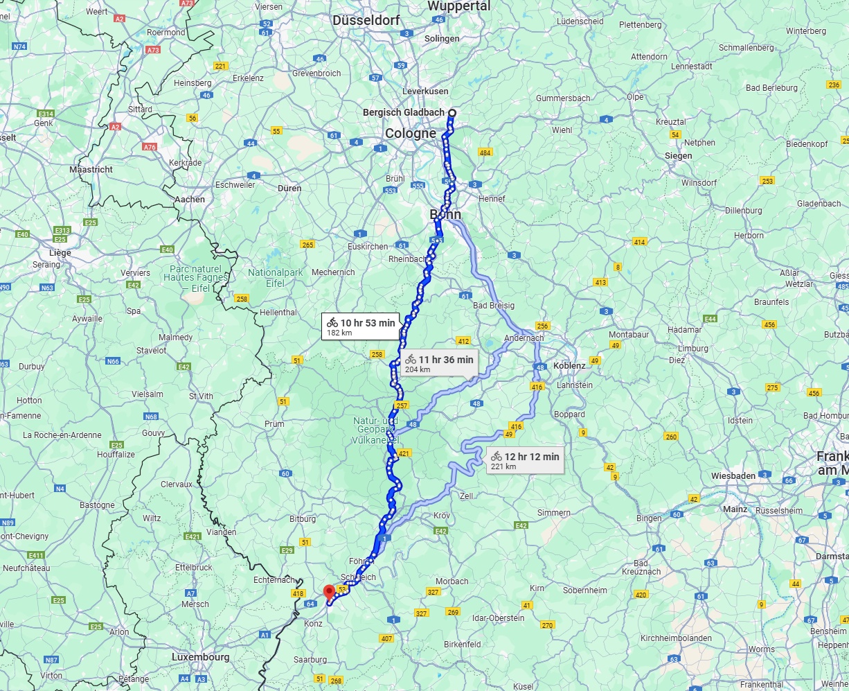 Anreise von Bergisch Gladbach Zu Trier Über 