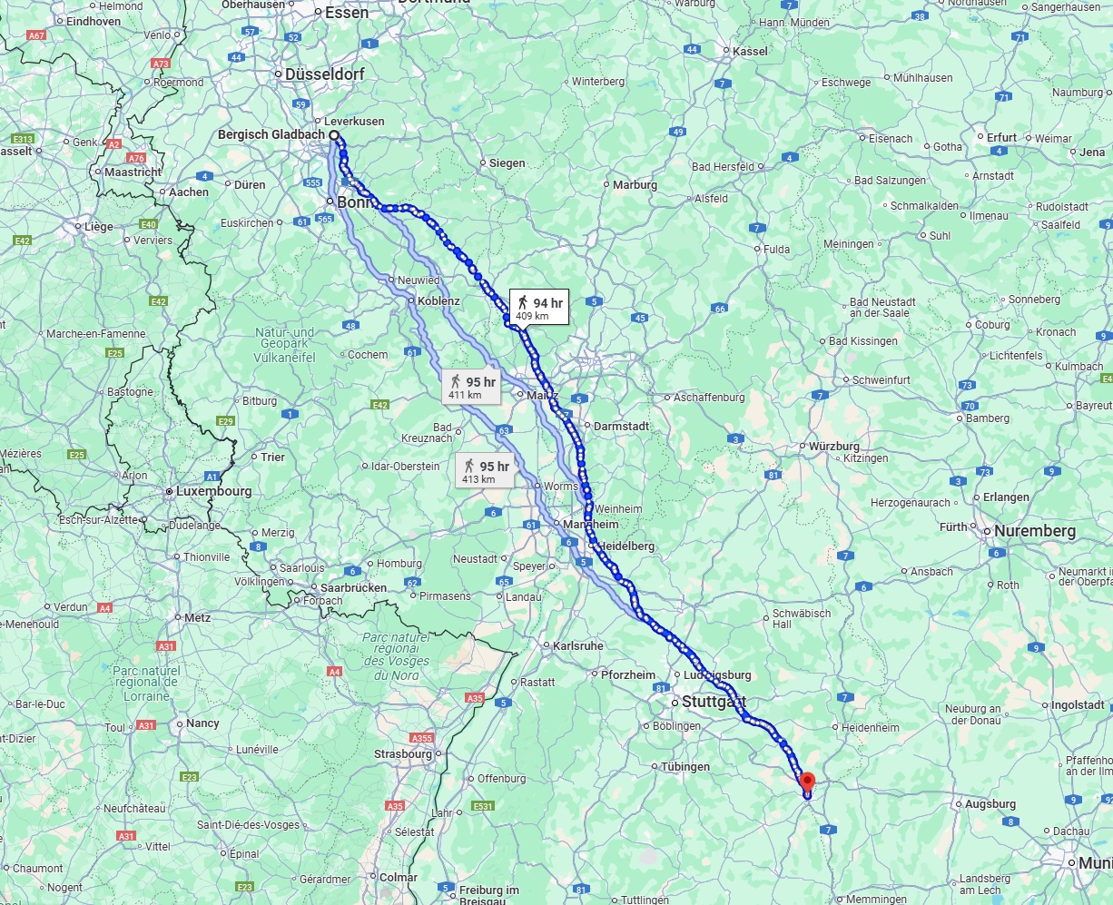 Anreise von Bergisch Gladbach Zu Ulm Über 