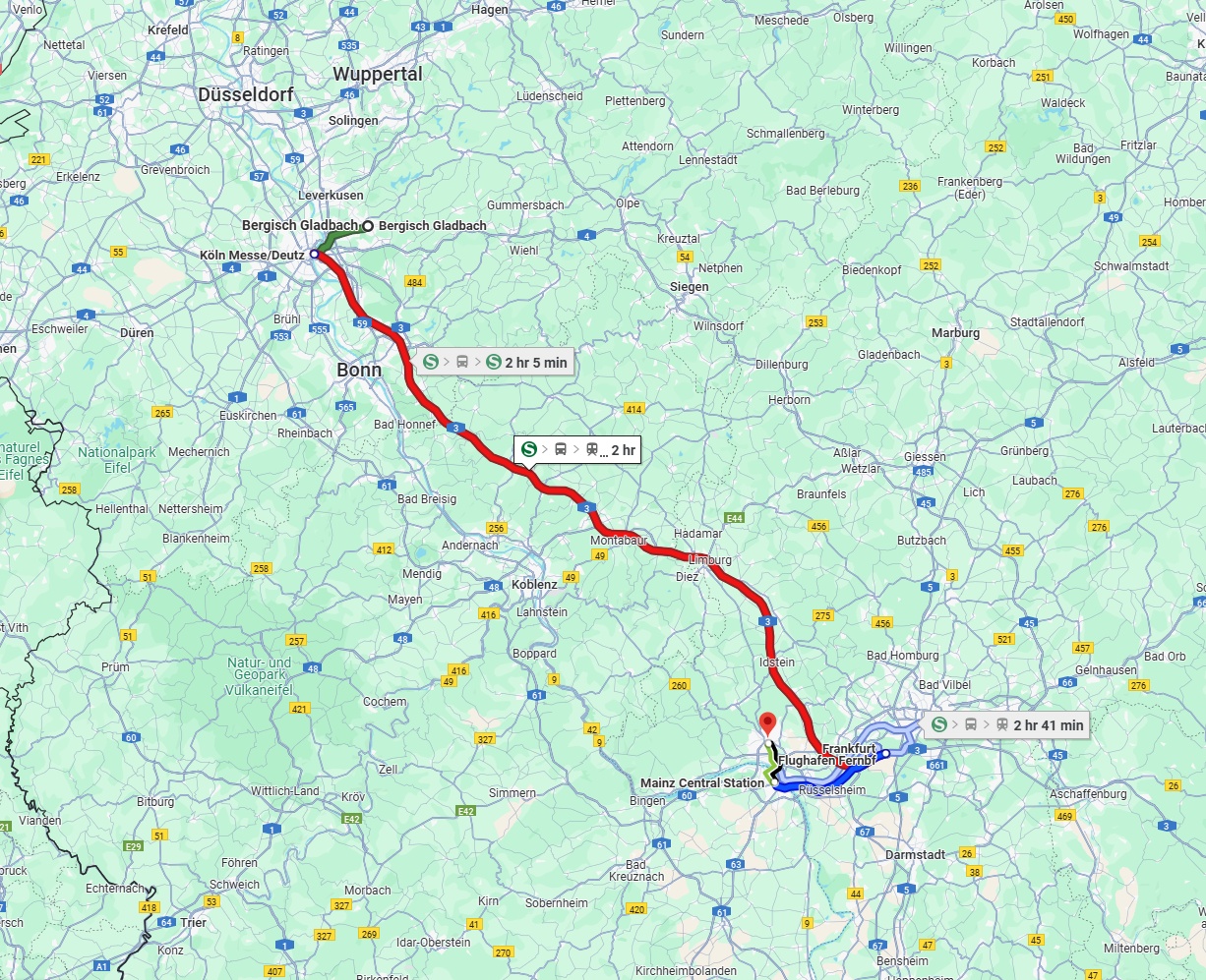 Anreise von Bergisch Gladbach Zu Wiesbaden Über 