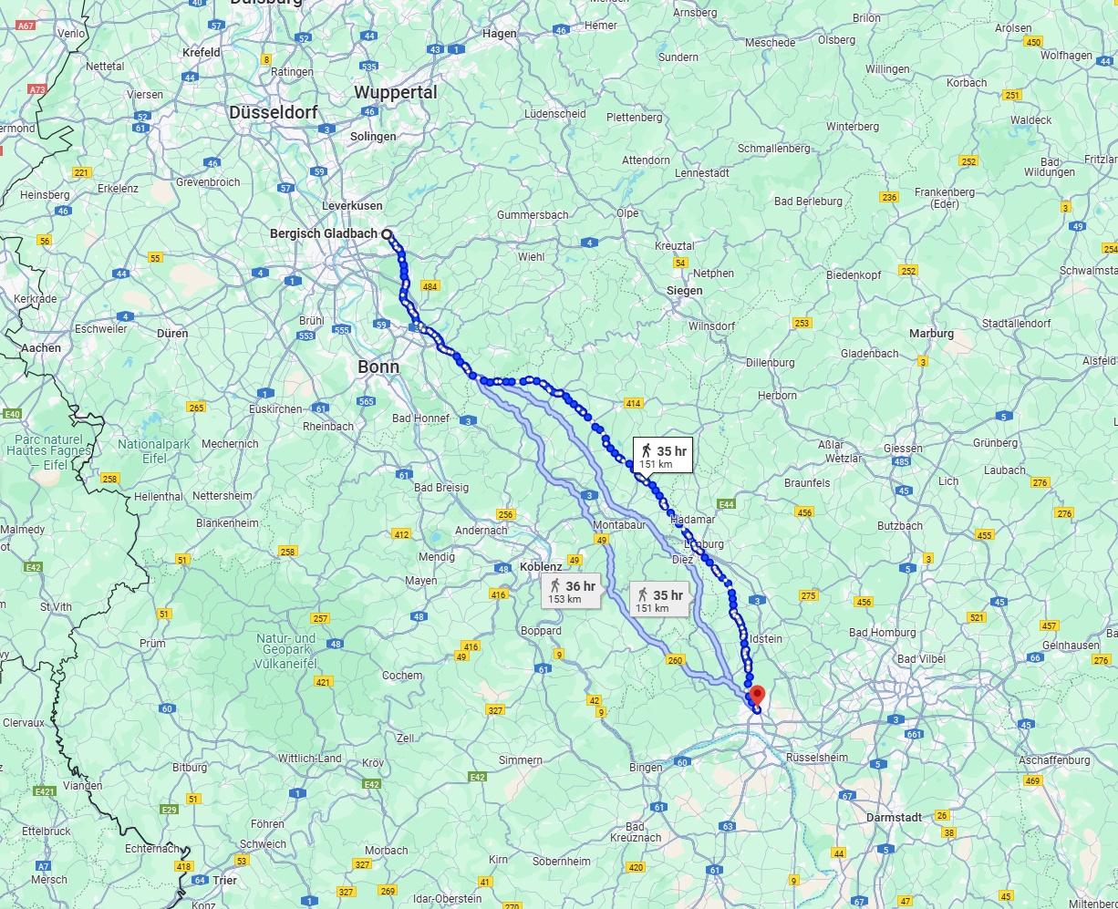 Anreise von Bergisch Gladbach Zu Wiesbaden Über 