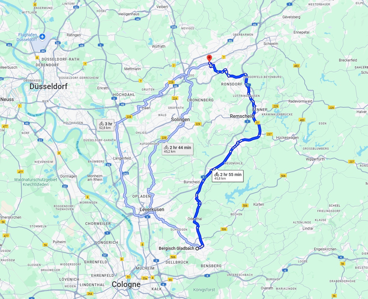 Anreise von Bergisch Gladbach Zu Wuppertal Über 