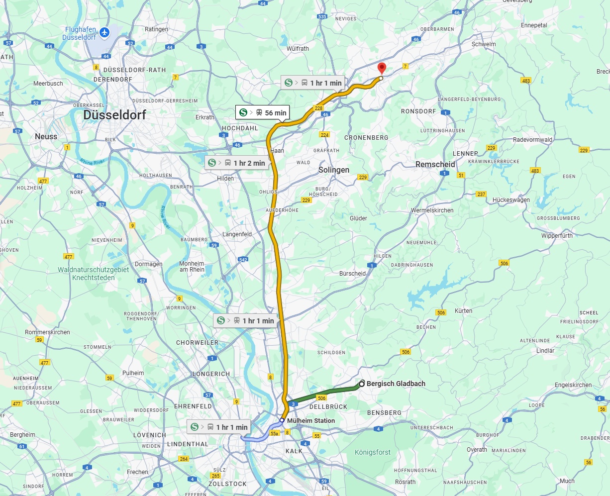 Anreise von Bergisch Gladbach Zu Wuppertal Über 