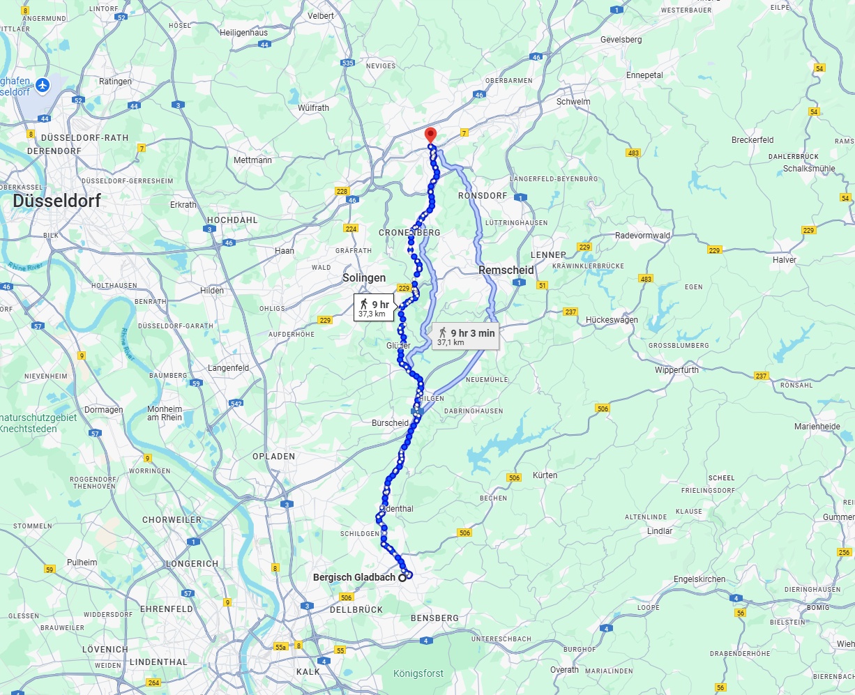 Anreise von Bergisch Gladbach Zu Wuppertal Über 
