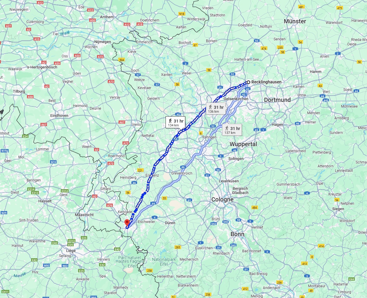 Anreise von Recklinghausen Zu Aachen Über 