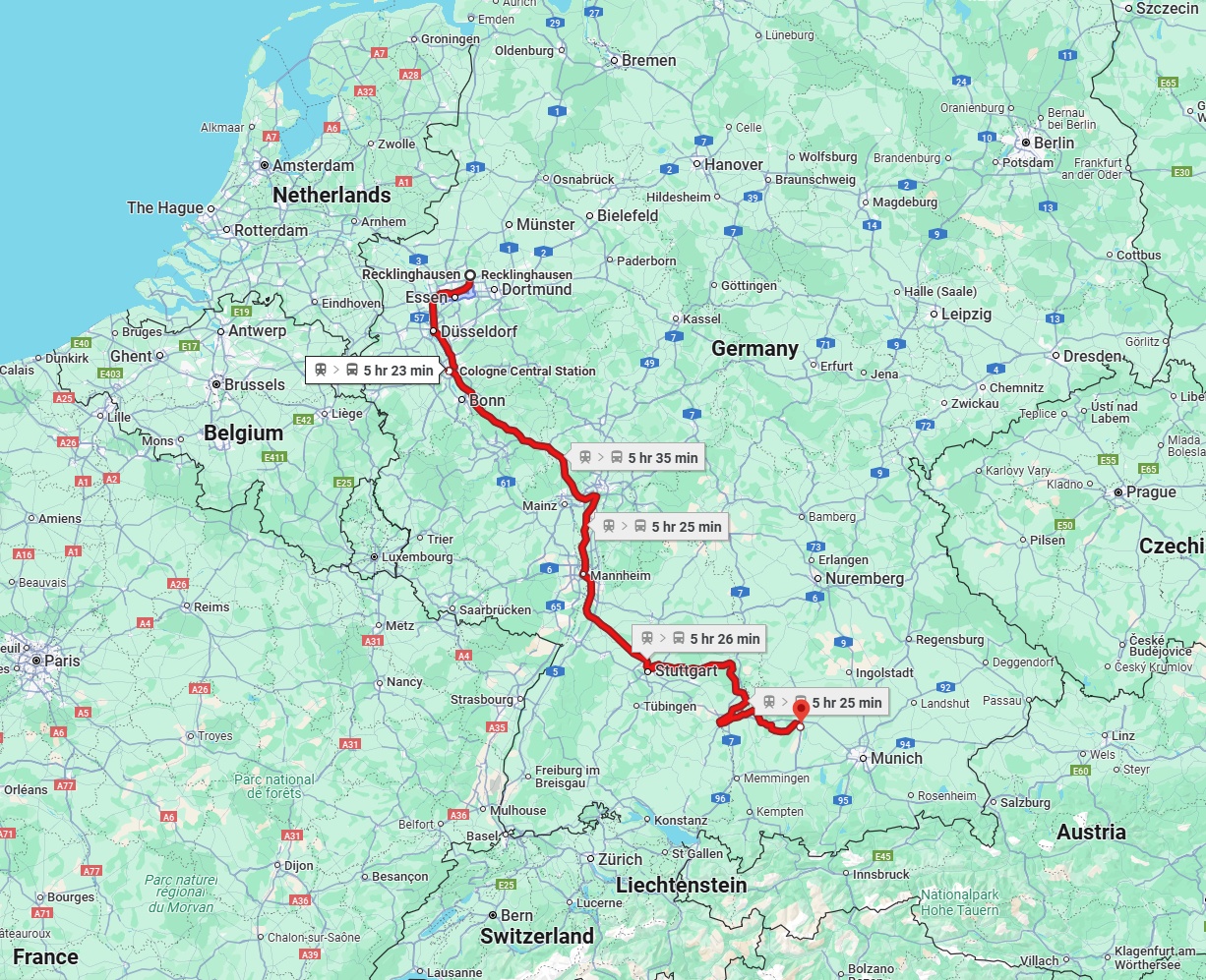 Anreise von Recklinghausen Zu Augsburg Über 