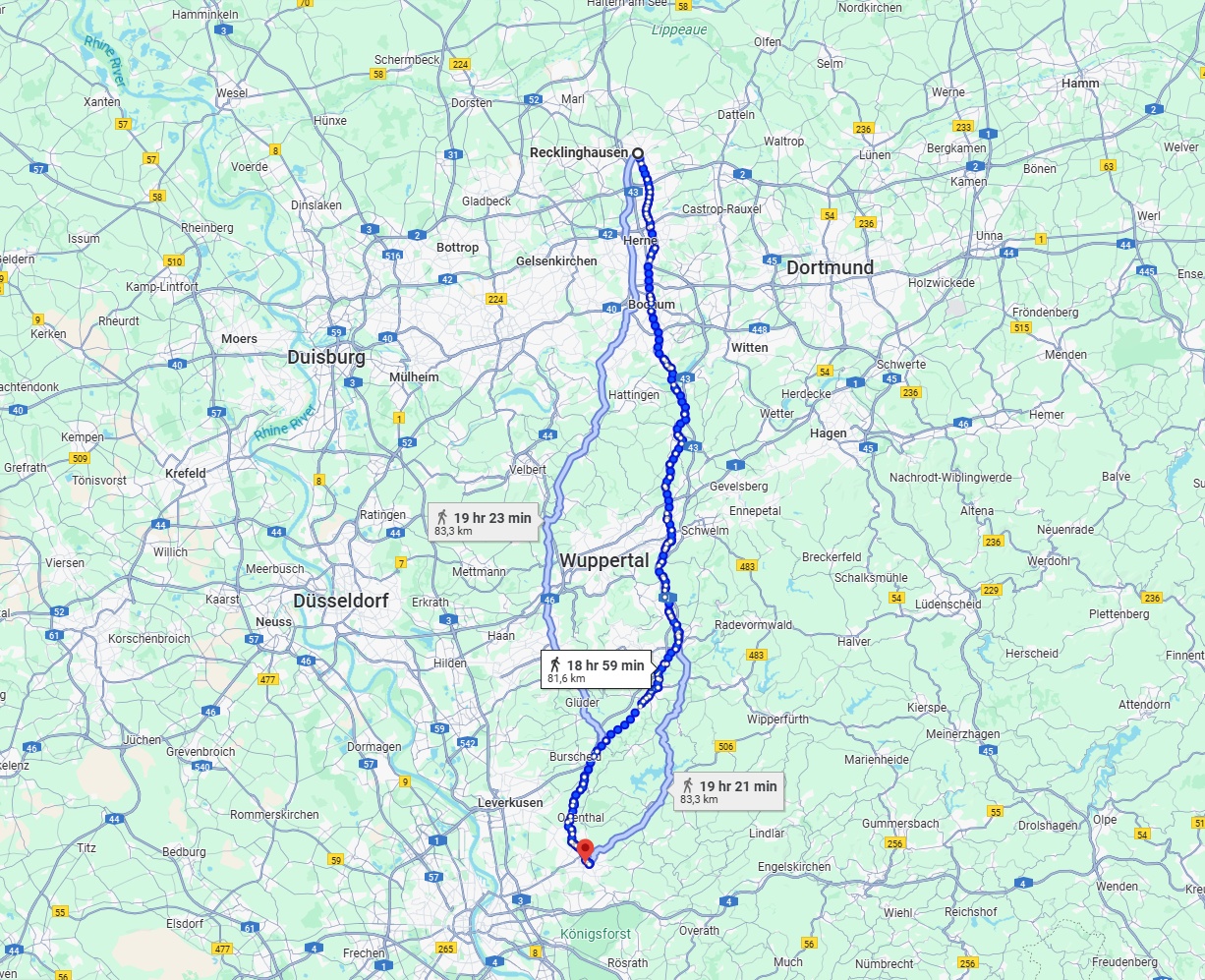 Anreise von Recklinghausen Zu Bergisch Gladbach Über 