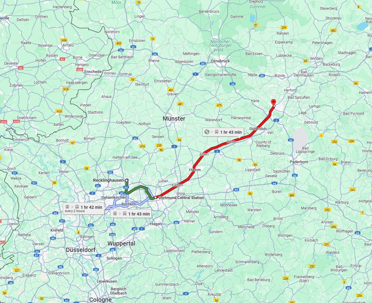 Anreise von Recklinghausen Zu Bielefeld Über 