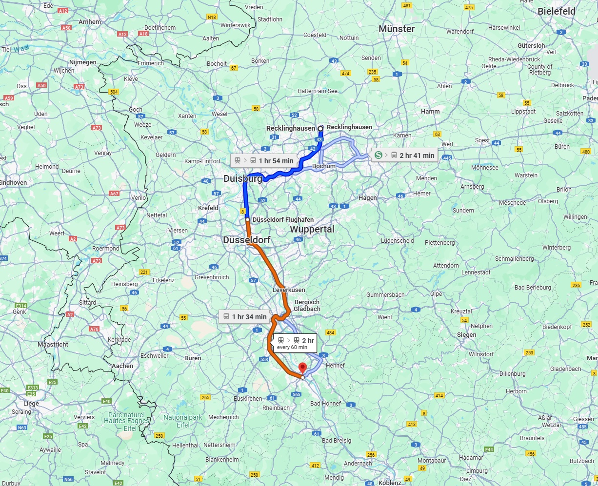 Anreise von Recklinghausen Zu Bonn Über 