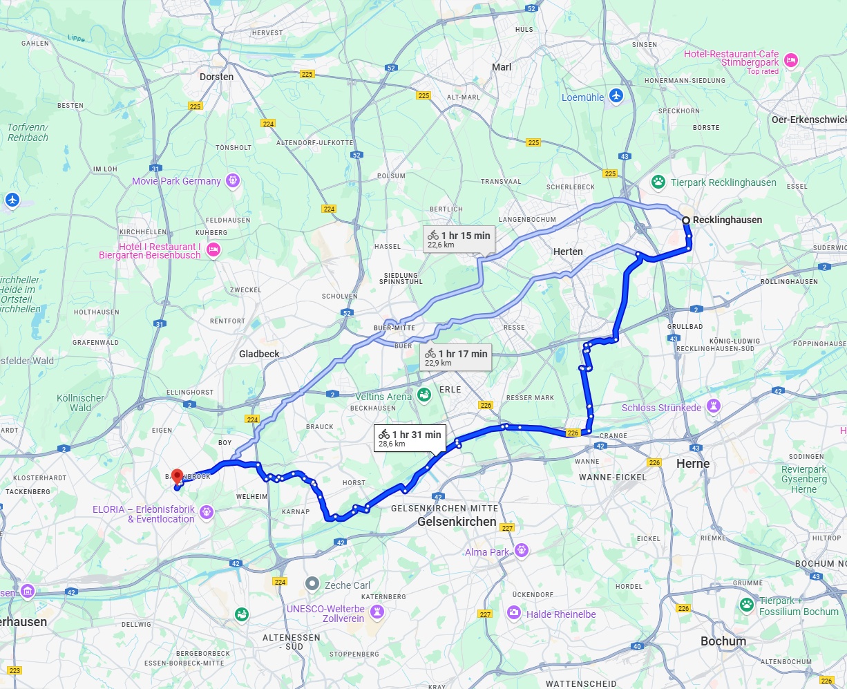 Anreise von Recklinghausen Zu Bottrop Über 
