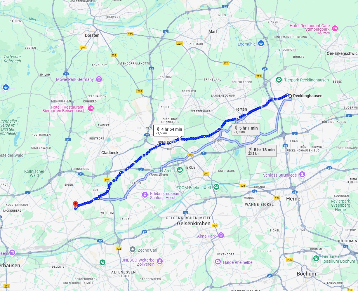 Anreise von Recklinghausen Zu Bottrop Über 