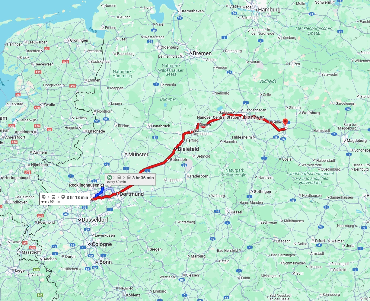Anreise von Recklinghausen Zu Braunschweig Über 