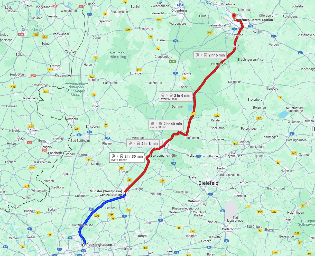 Anreise von Recklinghausen Zu Bremen Über 