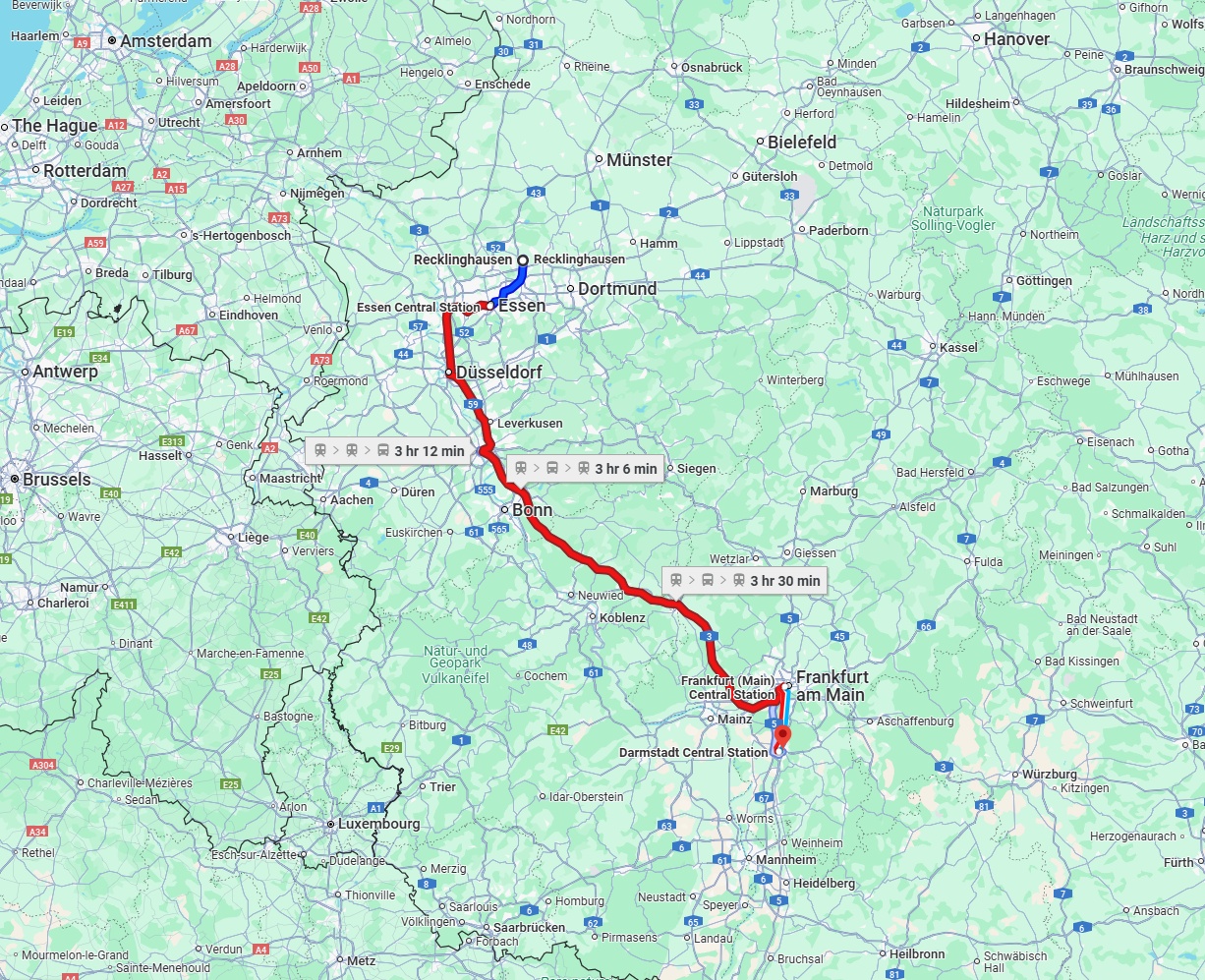 Anreise von Recklinghausen Zu Darmstadt Über 