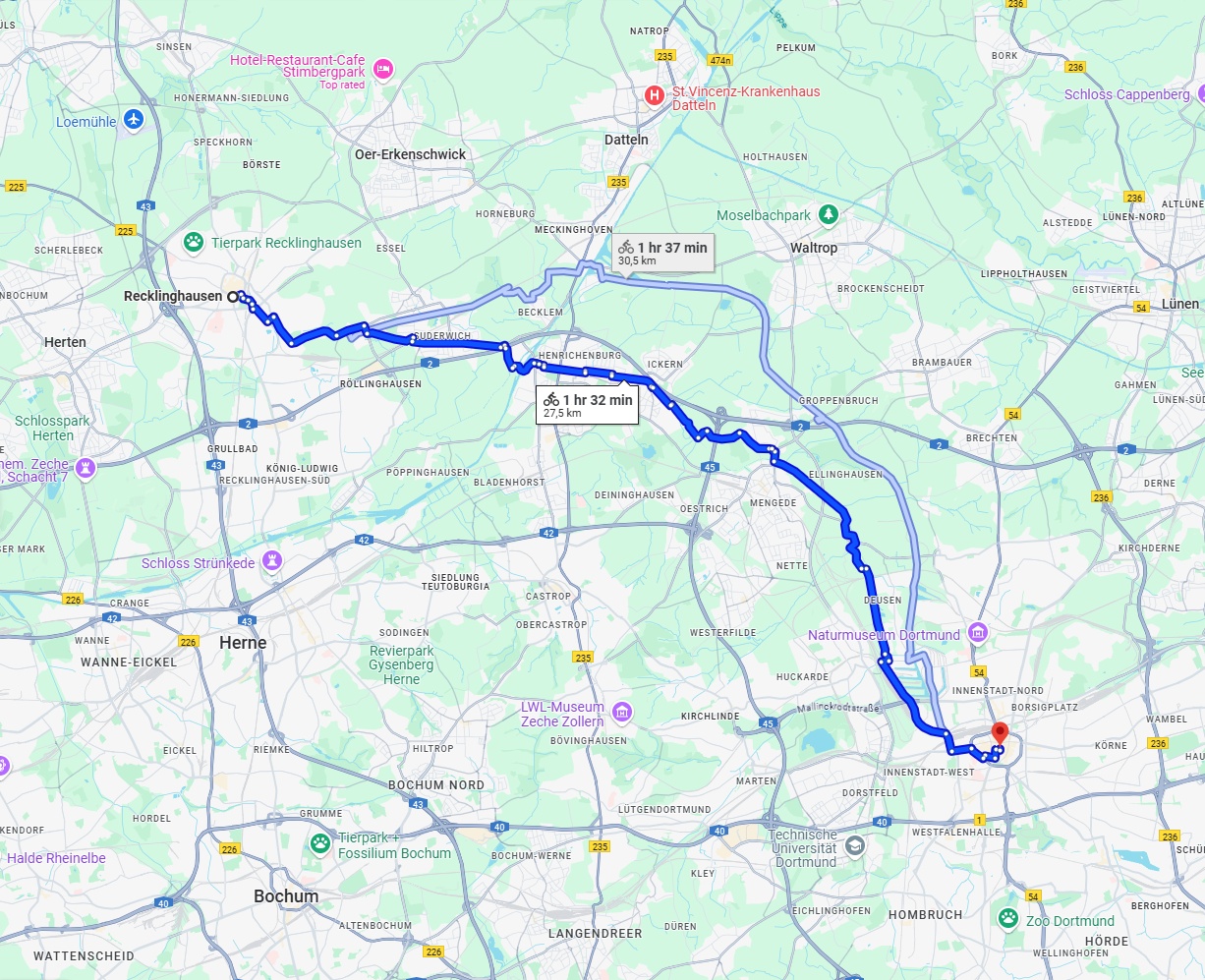 Anreise von Recklinghausen Zu Dortmund Über 