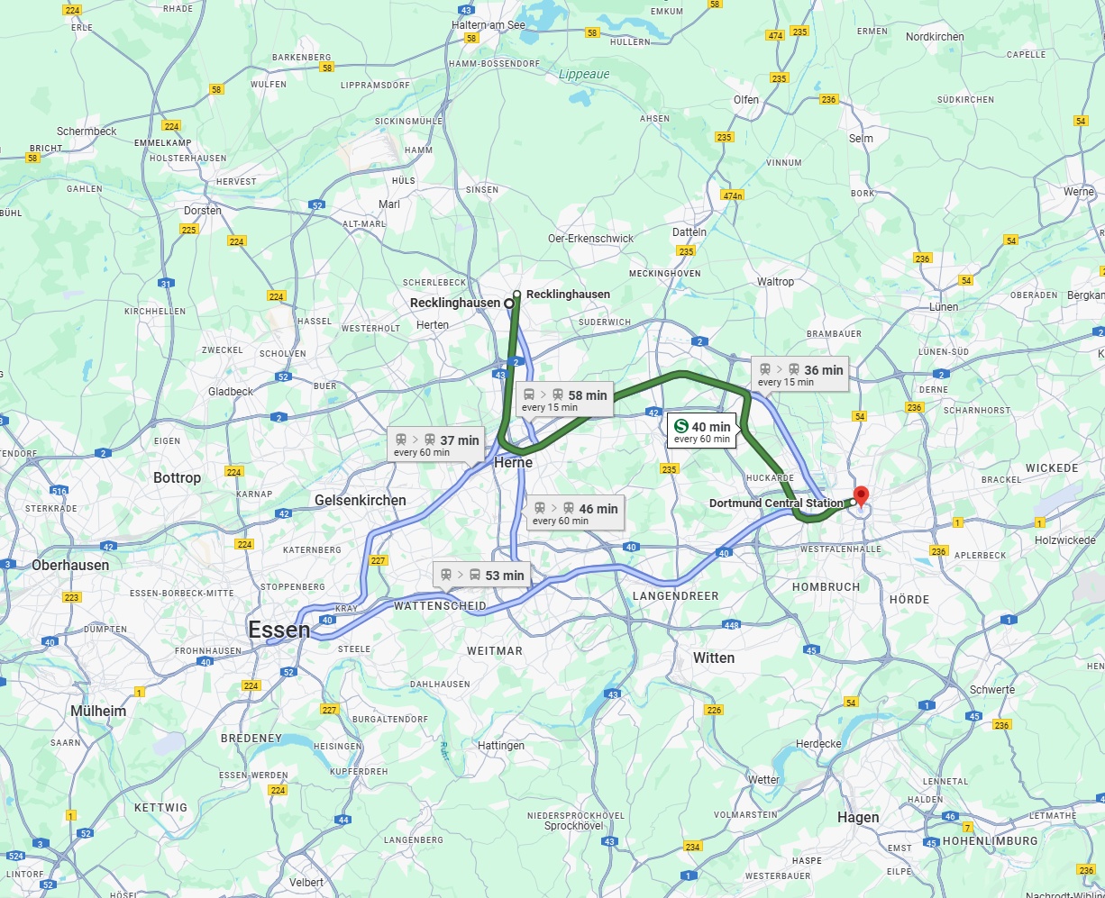 Anreise von Recklinghausen Zu Dortmund Über 