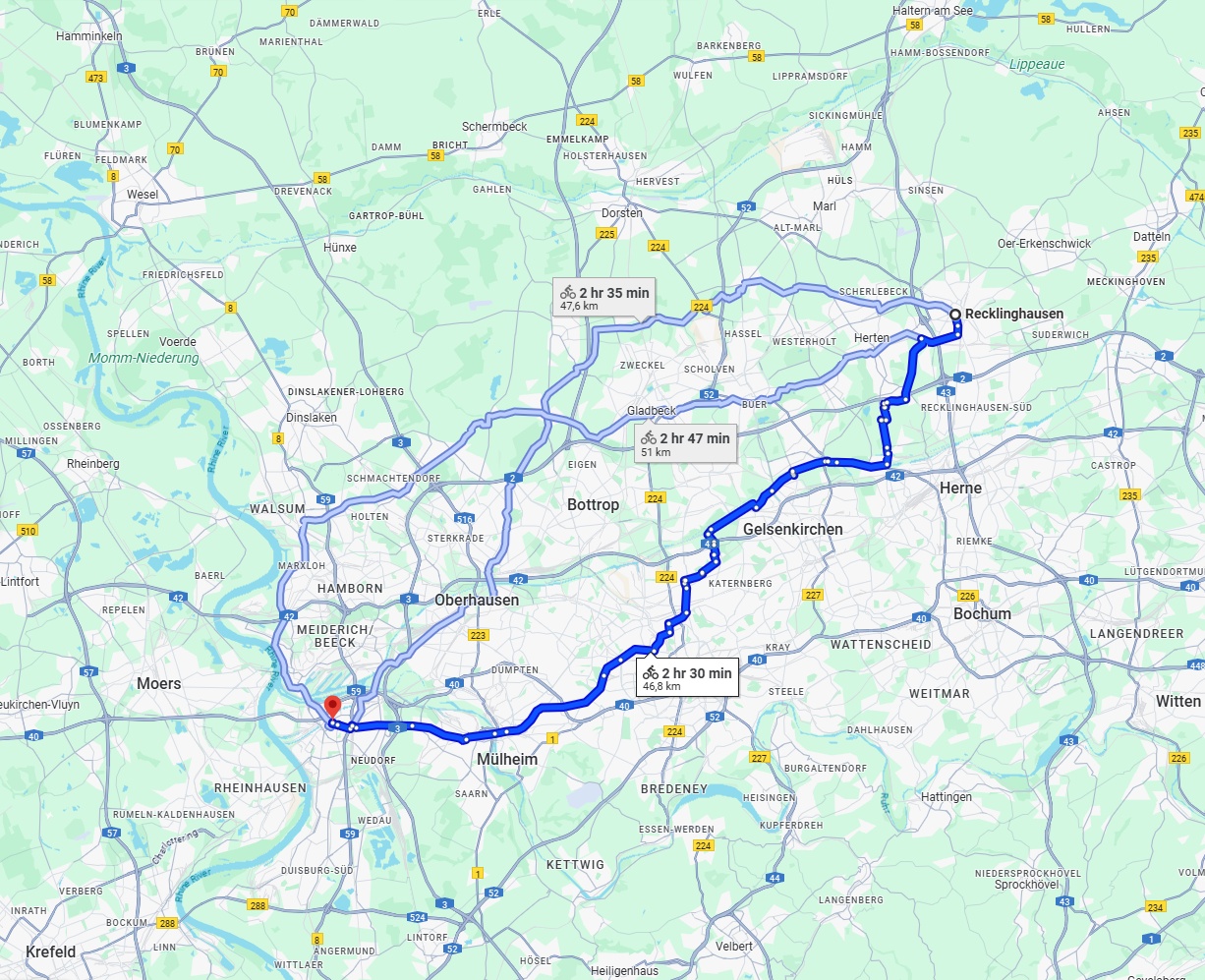 Anreise von Recklinghausen Zu Duisburg Über 