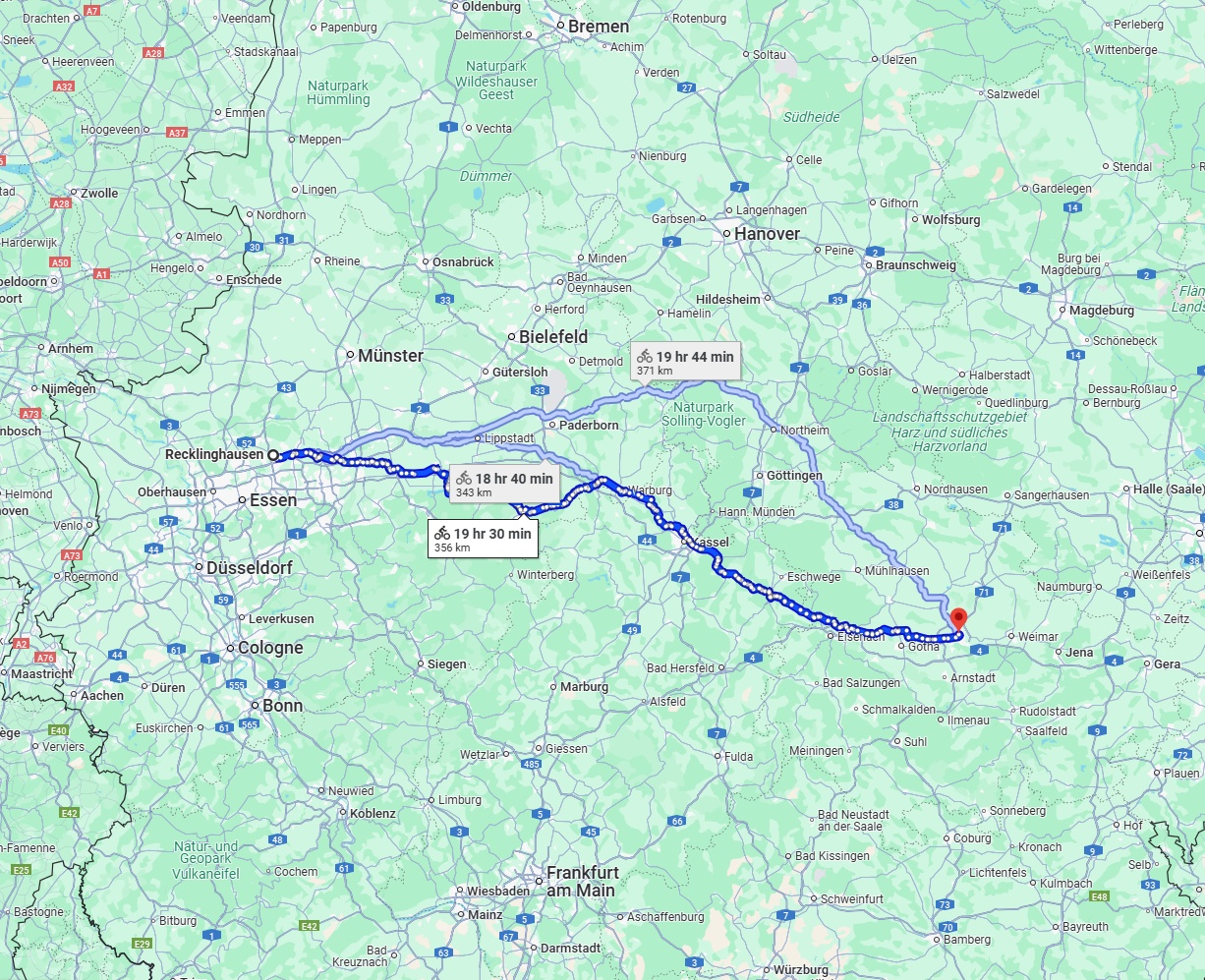 Anreise von Recklinghausen Zu Erfurt Über 