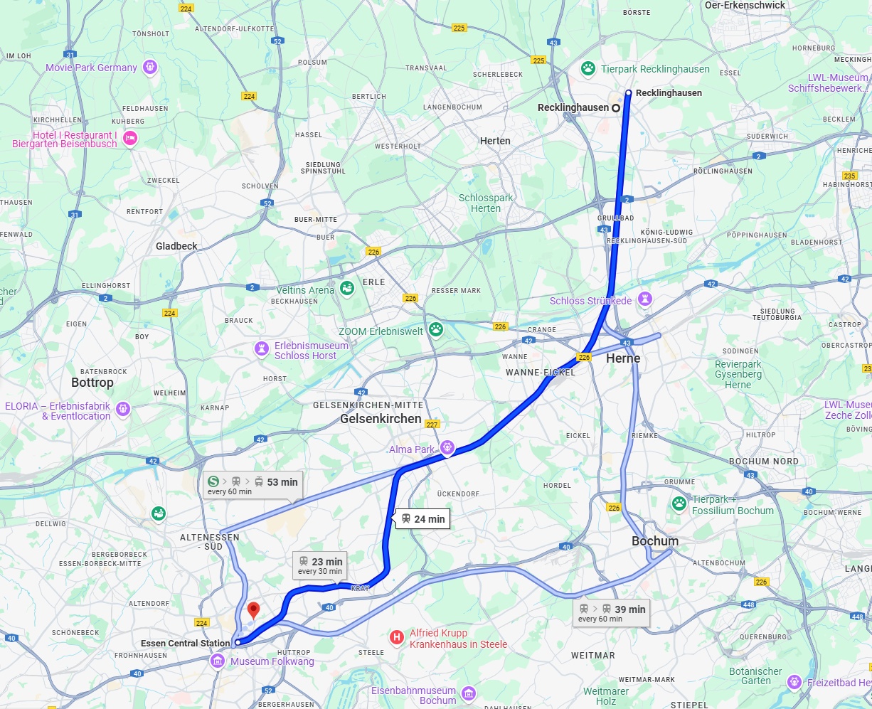 Anreise von Recklinghausen Zu Essen Über 