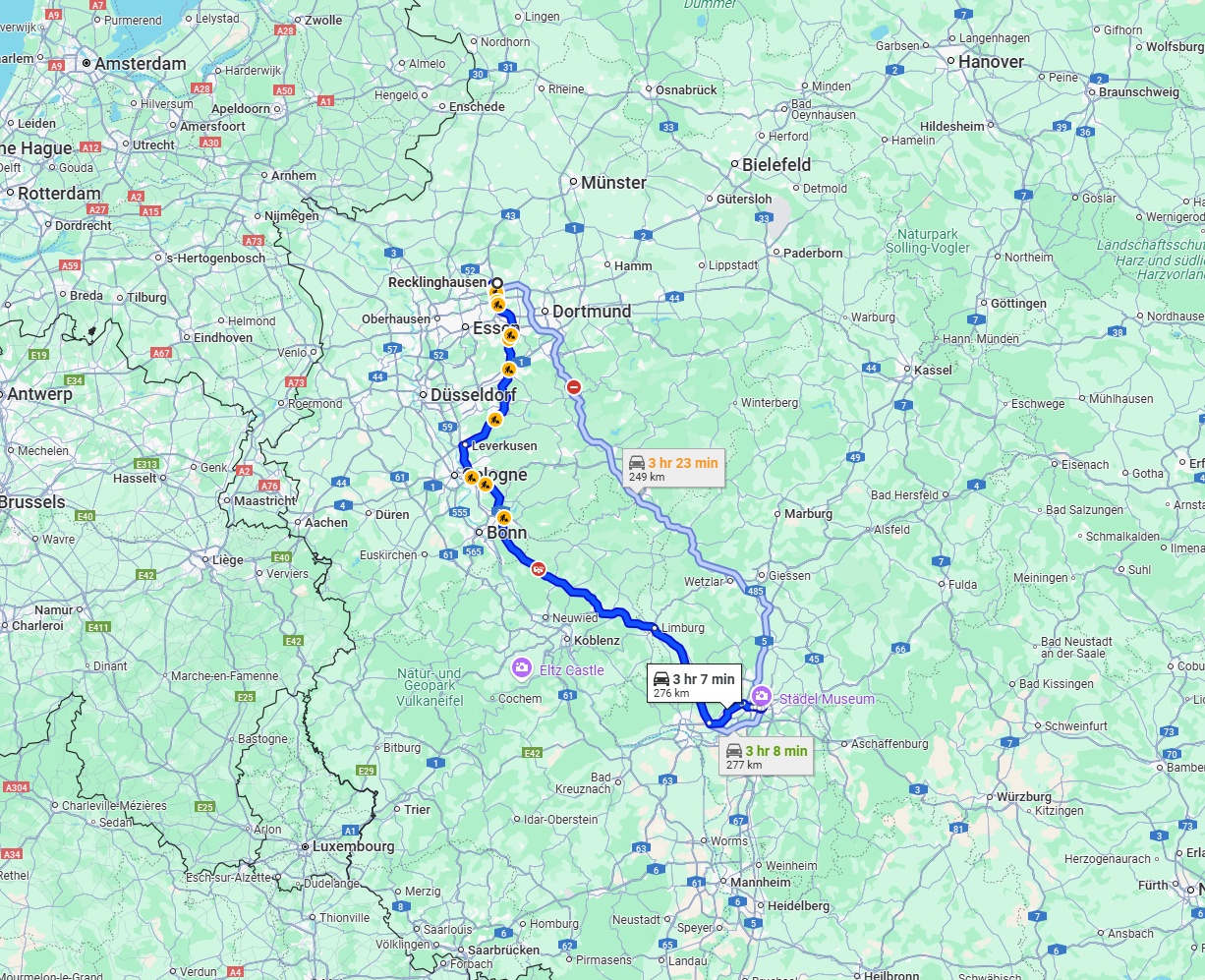 Anreise von Recklinghausen Zu Frankfurt am Main Über via A3