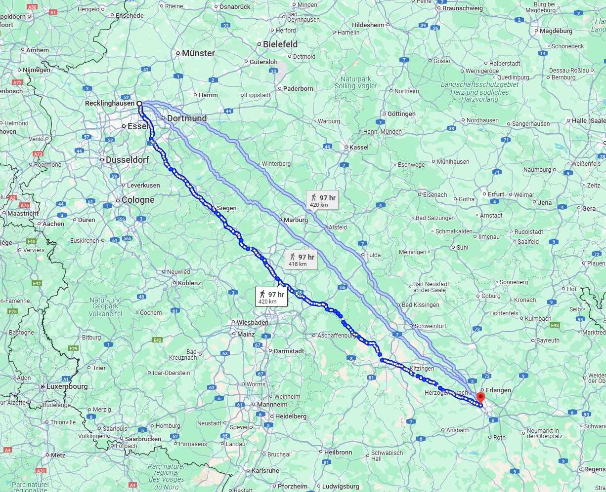 Anreise von Recklinghausen Zu Fürth Über 