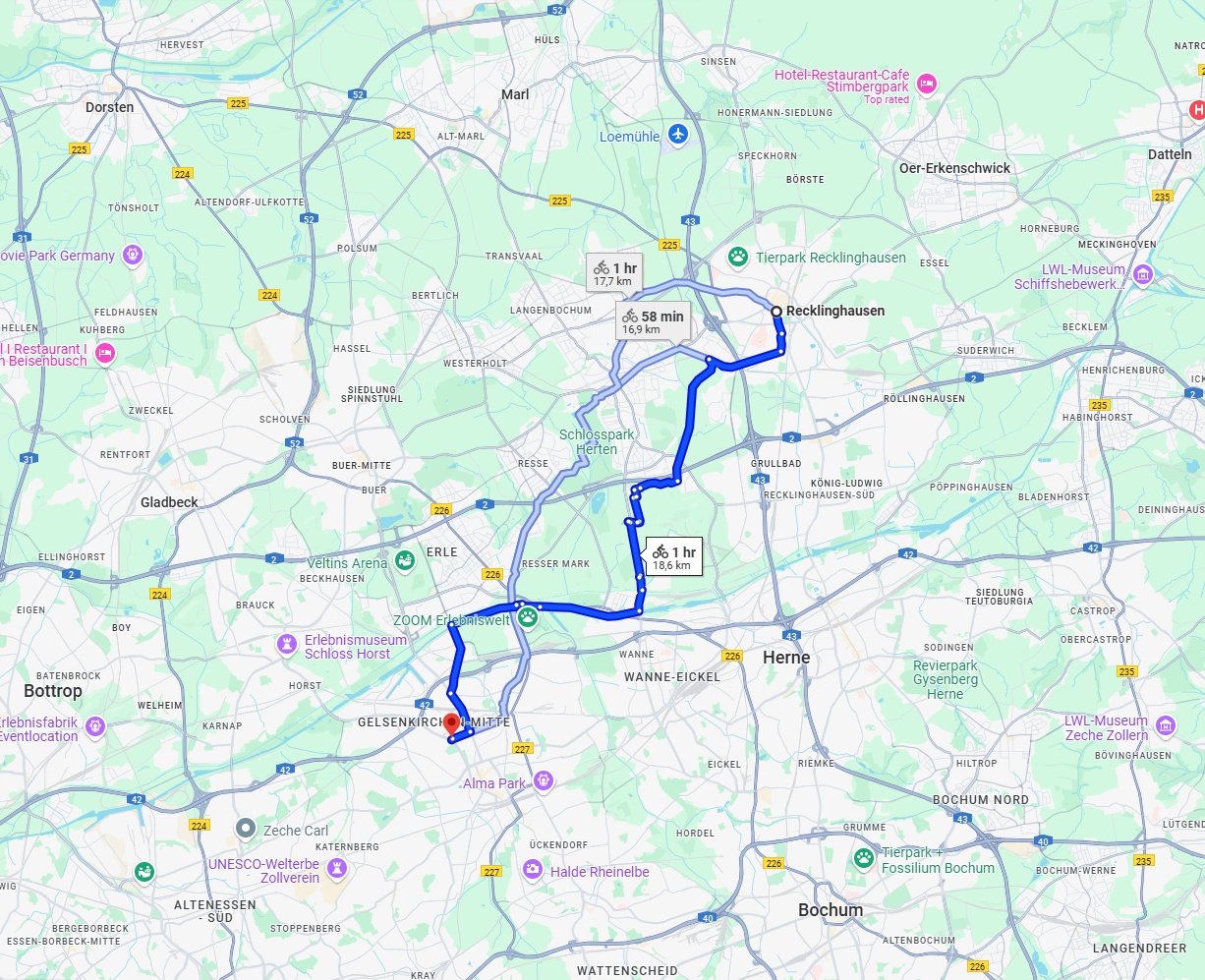 Anreise von Recklinghausen Zu Gelsenkirchen Über 