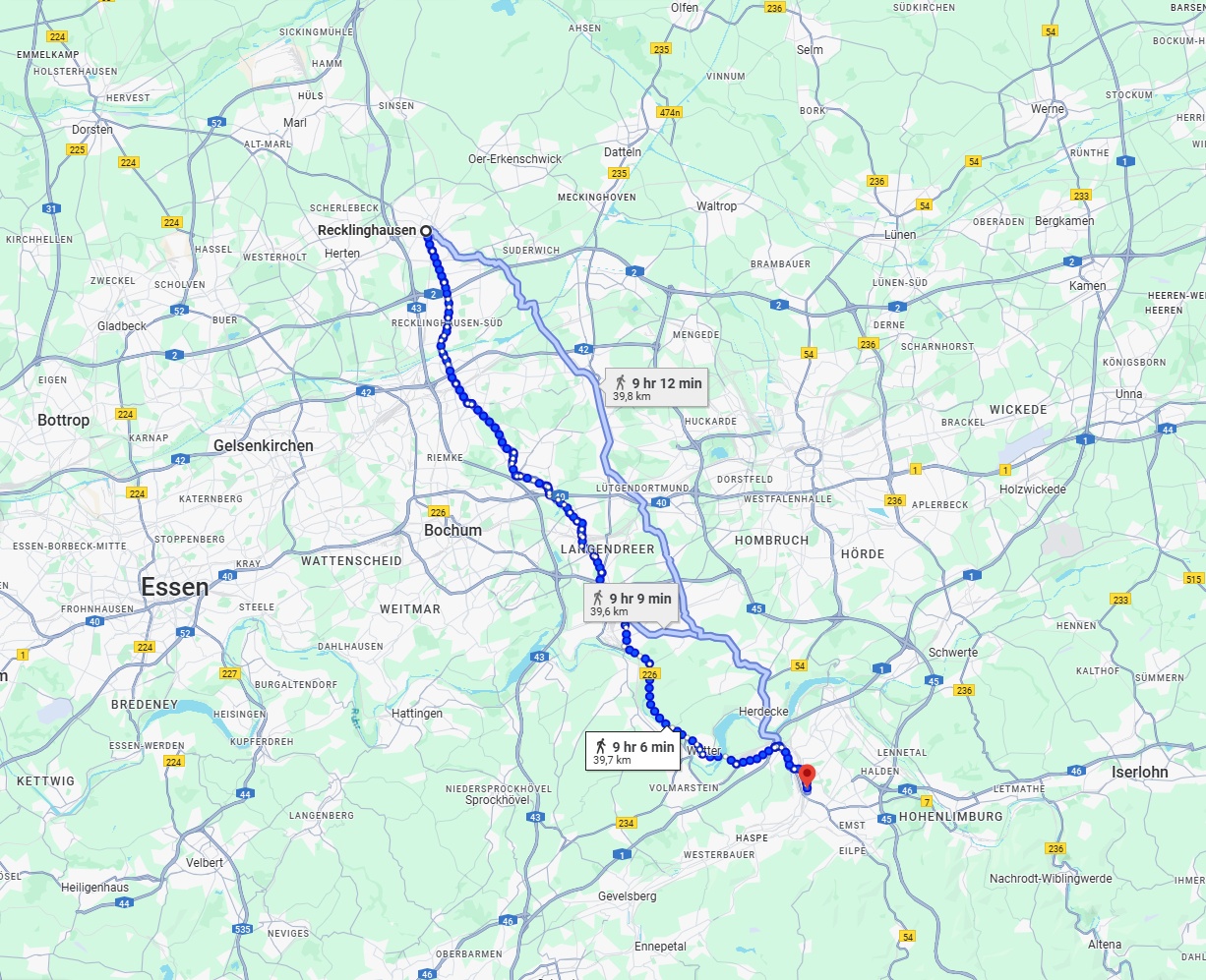 Anreise von Recklinghausen Zu Hagen Über 