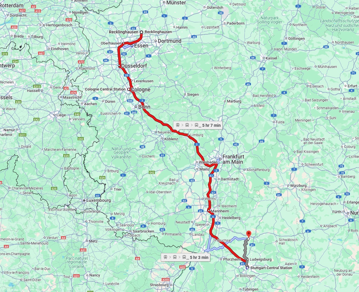 Anreise von Recklinghausen Zu Heilbronn Über 