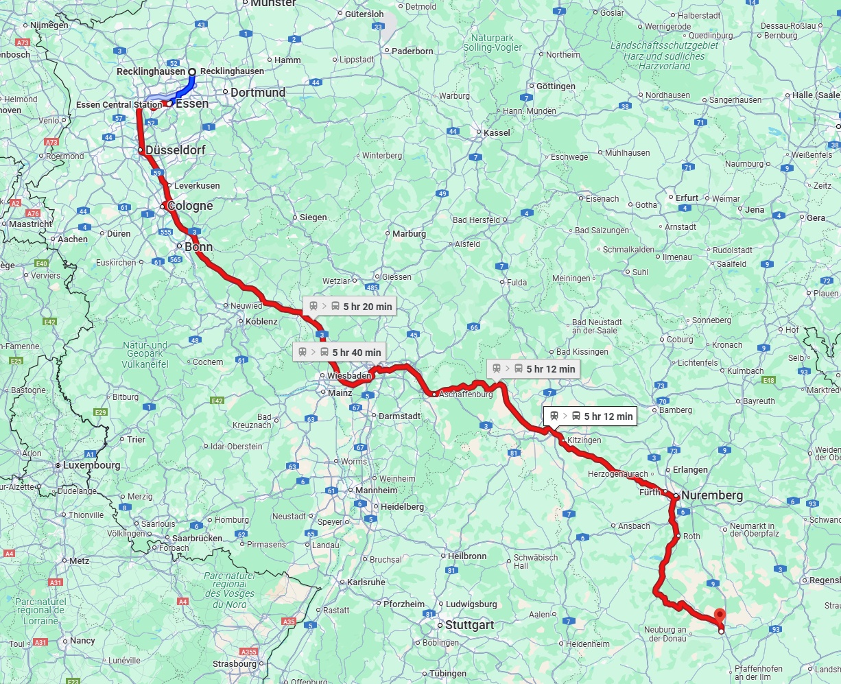 Anreise von Recklinghausen Zu Ingolstadt Über 