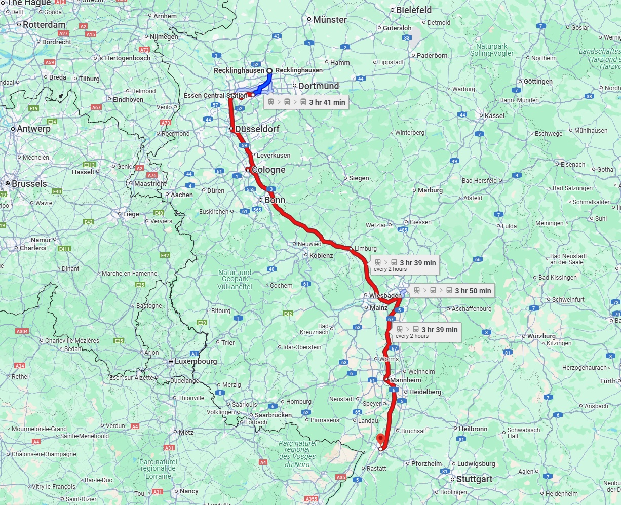 Anreise von Recklinghausen Zu Karlsruhe Über 