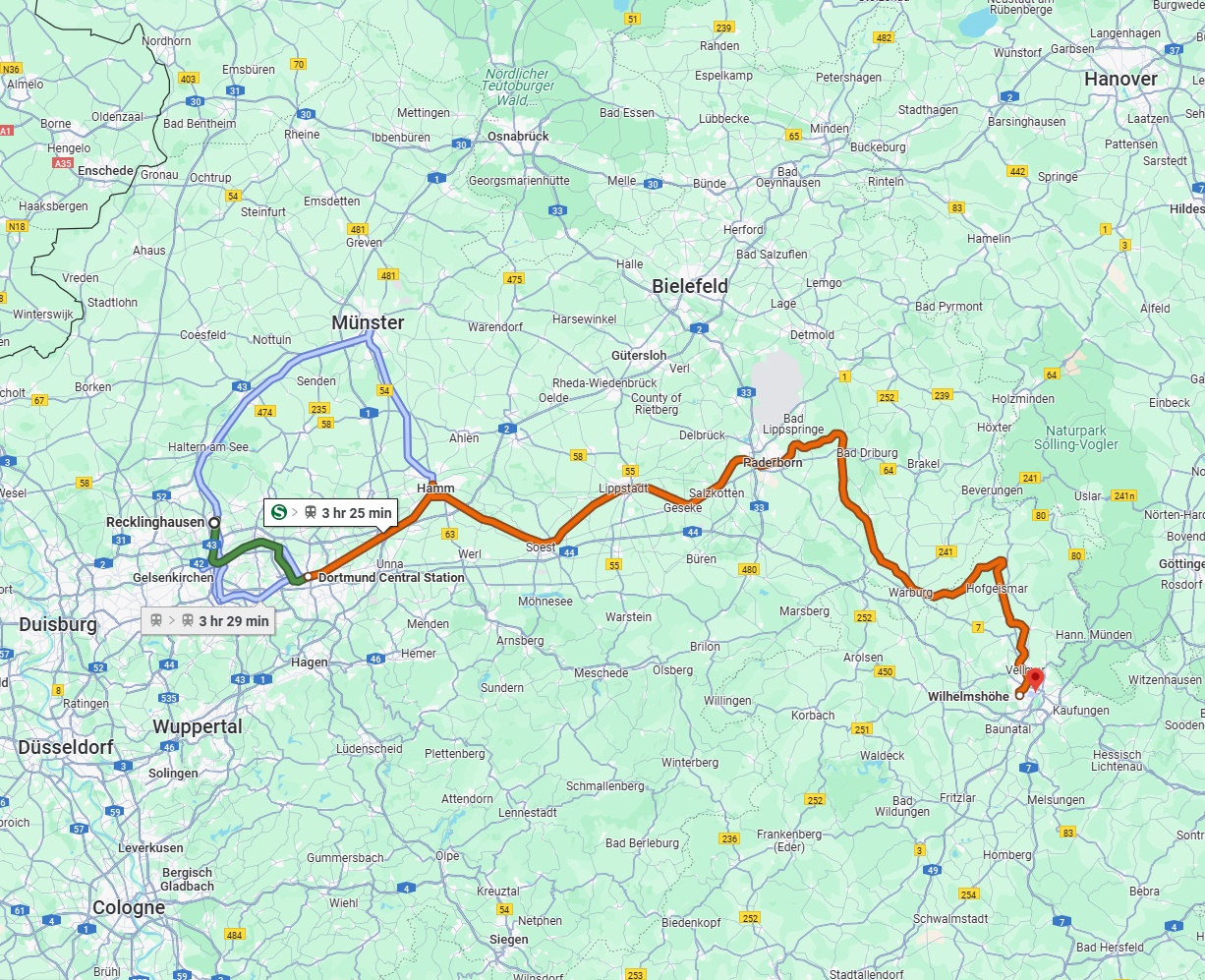 Anreise von Recklinghausen Zu Kassel Über 