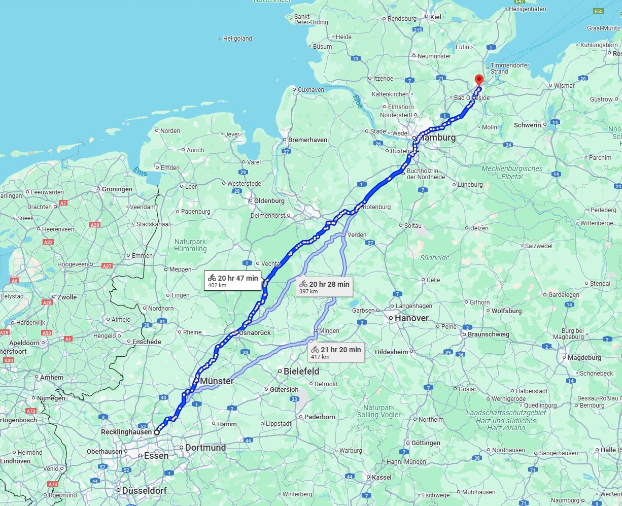 Anreise von Recklinghausen Zu Lübeck Über 