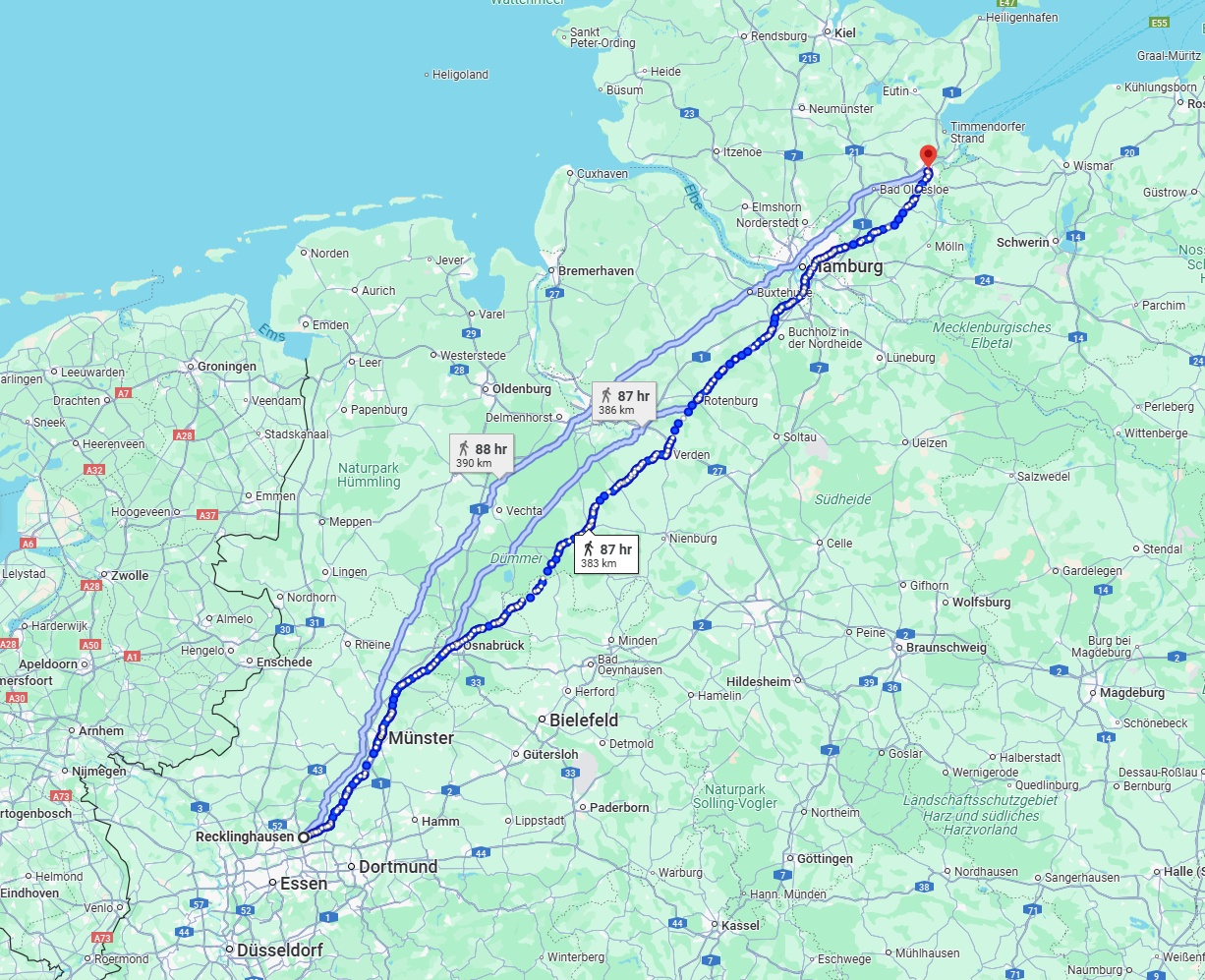 Anreise von Recklinghausen Zu Lübeck Über 