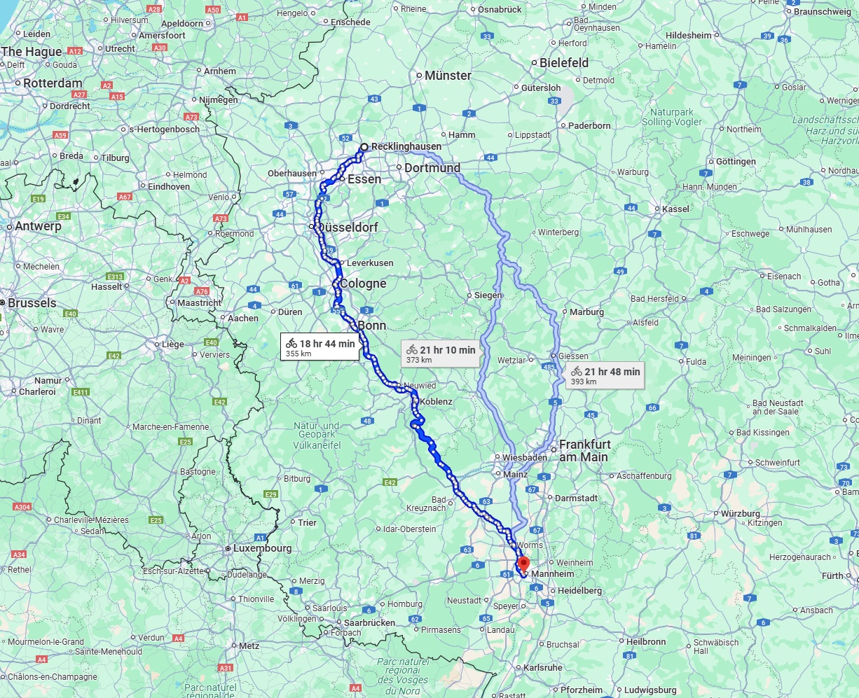 Anreise von Recklinghausen Zu Ludwigshafen am Rhein Über 