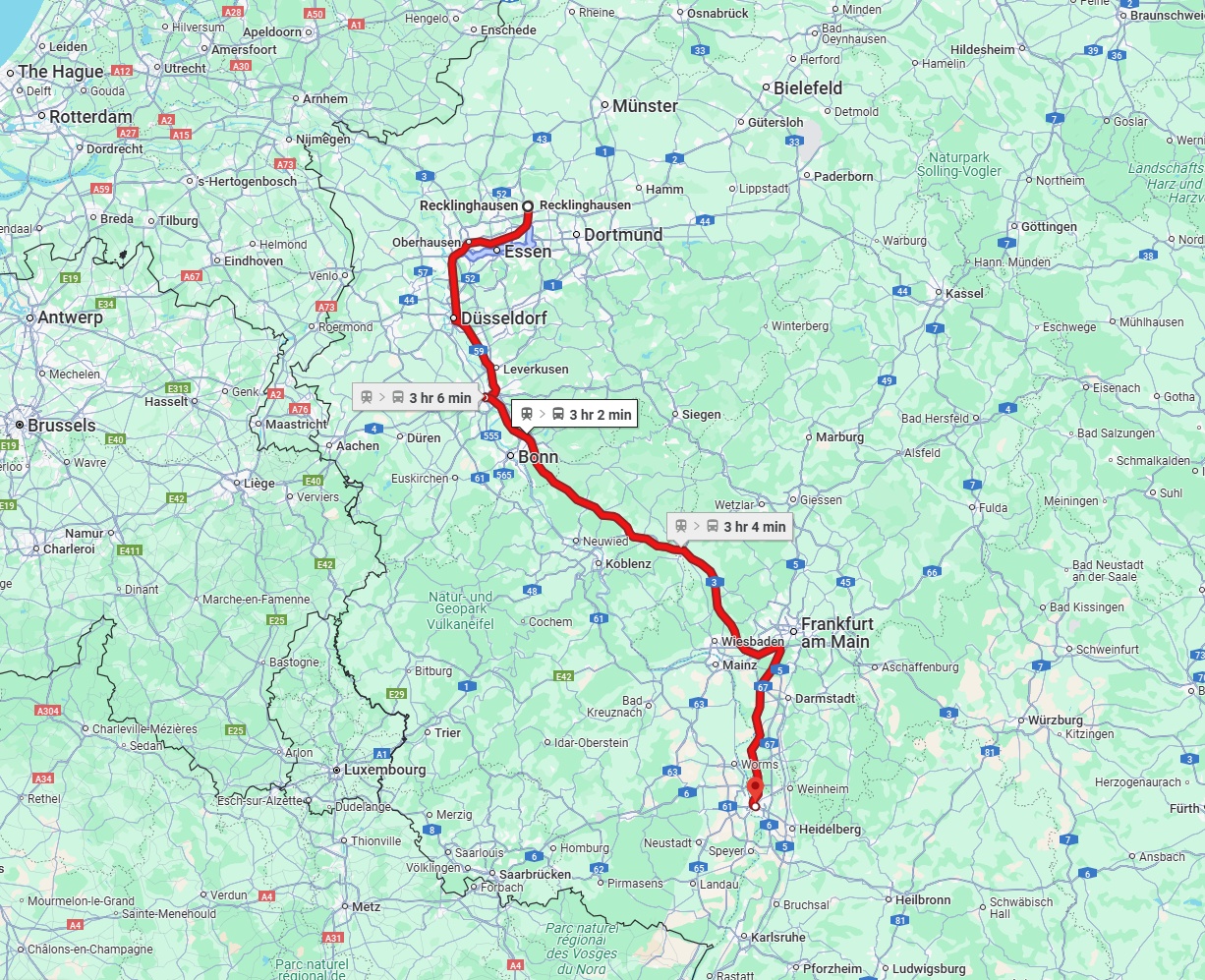 Anreise von Recklinghausen Zu Mannheim Über 
