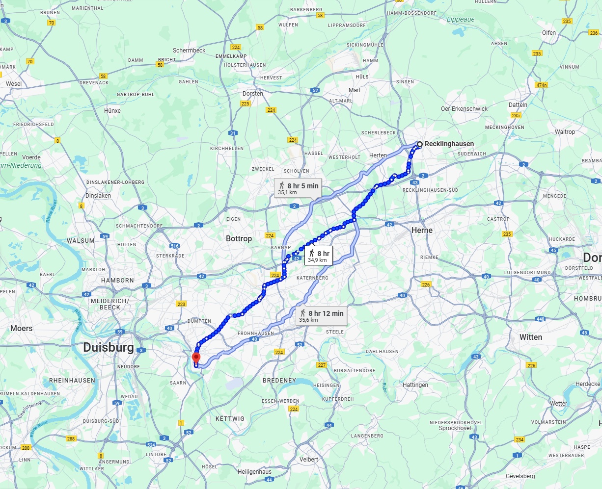 Anreise von Recklinghausen Zu Mülheim an der Ruhr Über 
