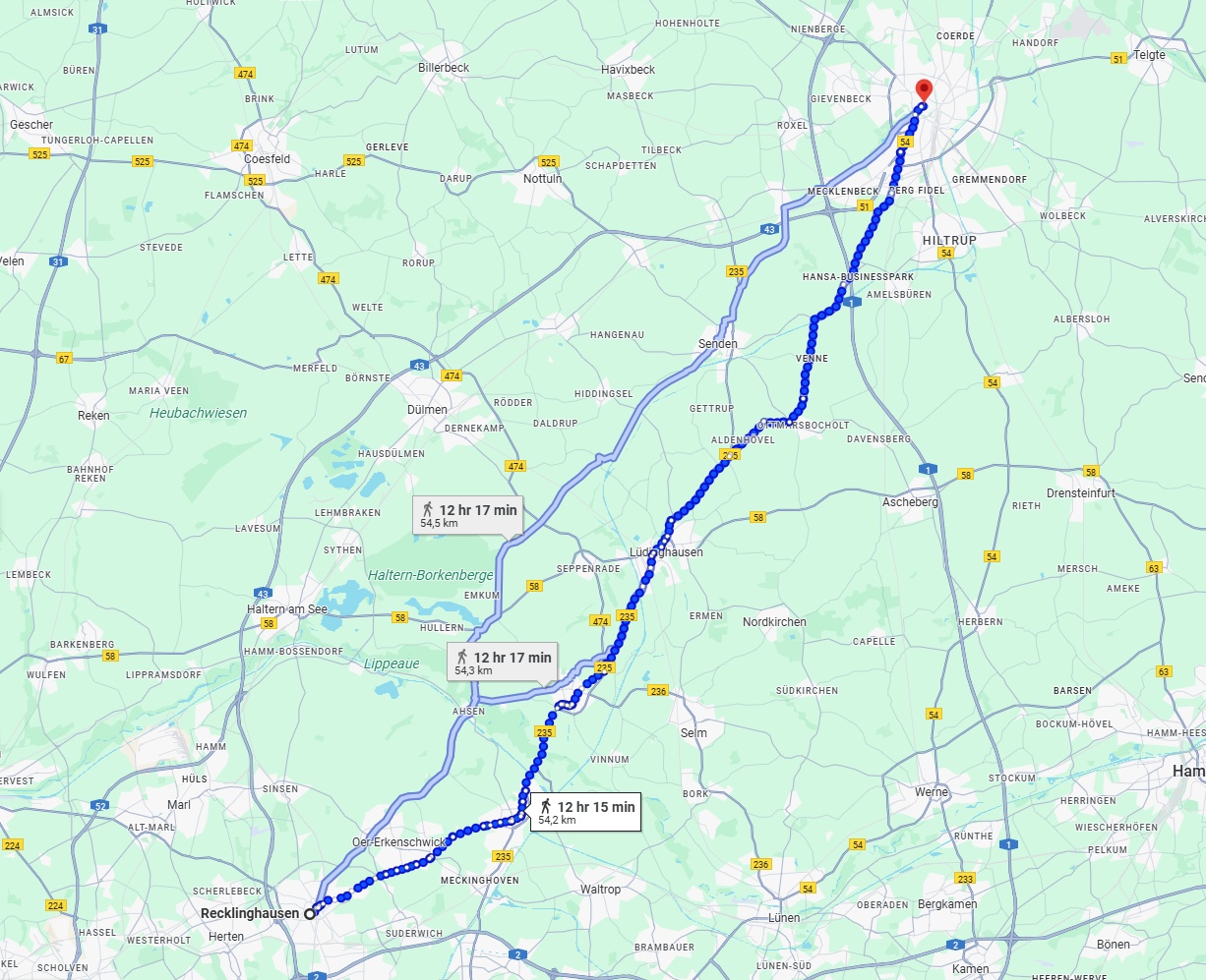 Anreise von Recklinghausen Zu Münster Über 