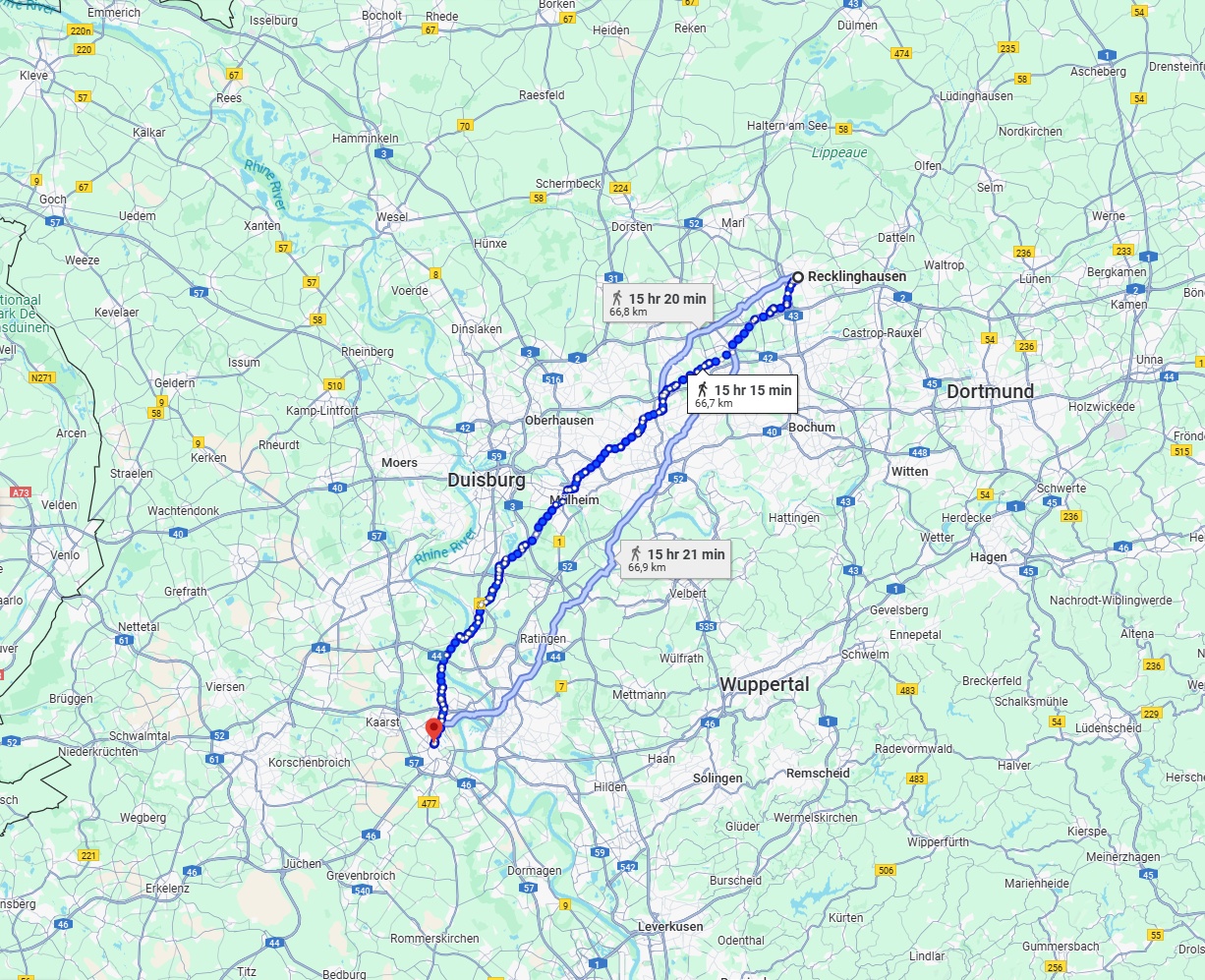 Anreise von Recklinghausen Zu Neuss Über 