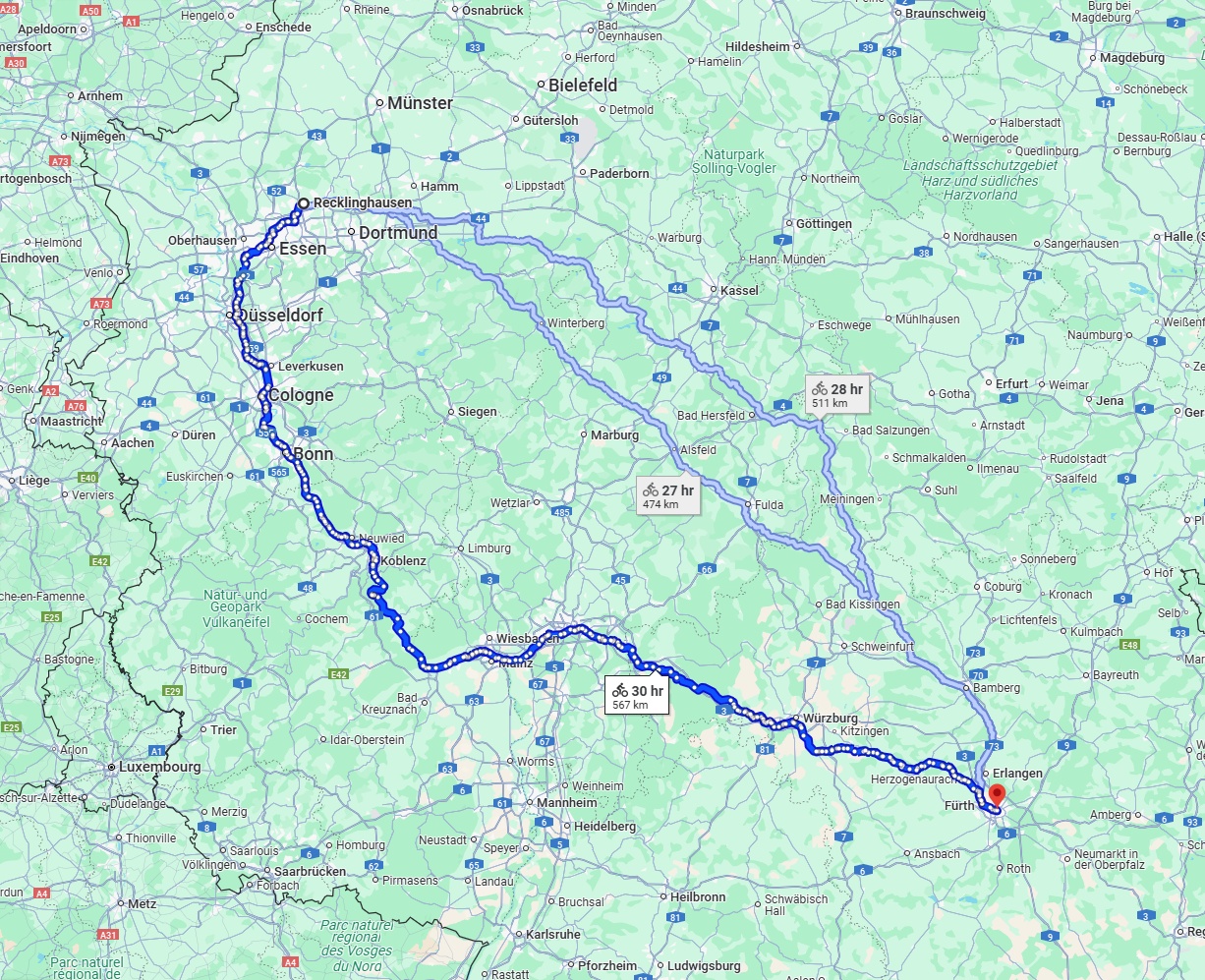 Anreise von Recklinghausen Zu Nürnberg Über 