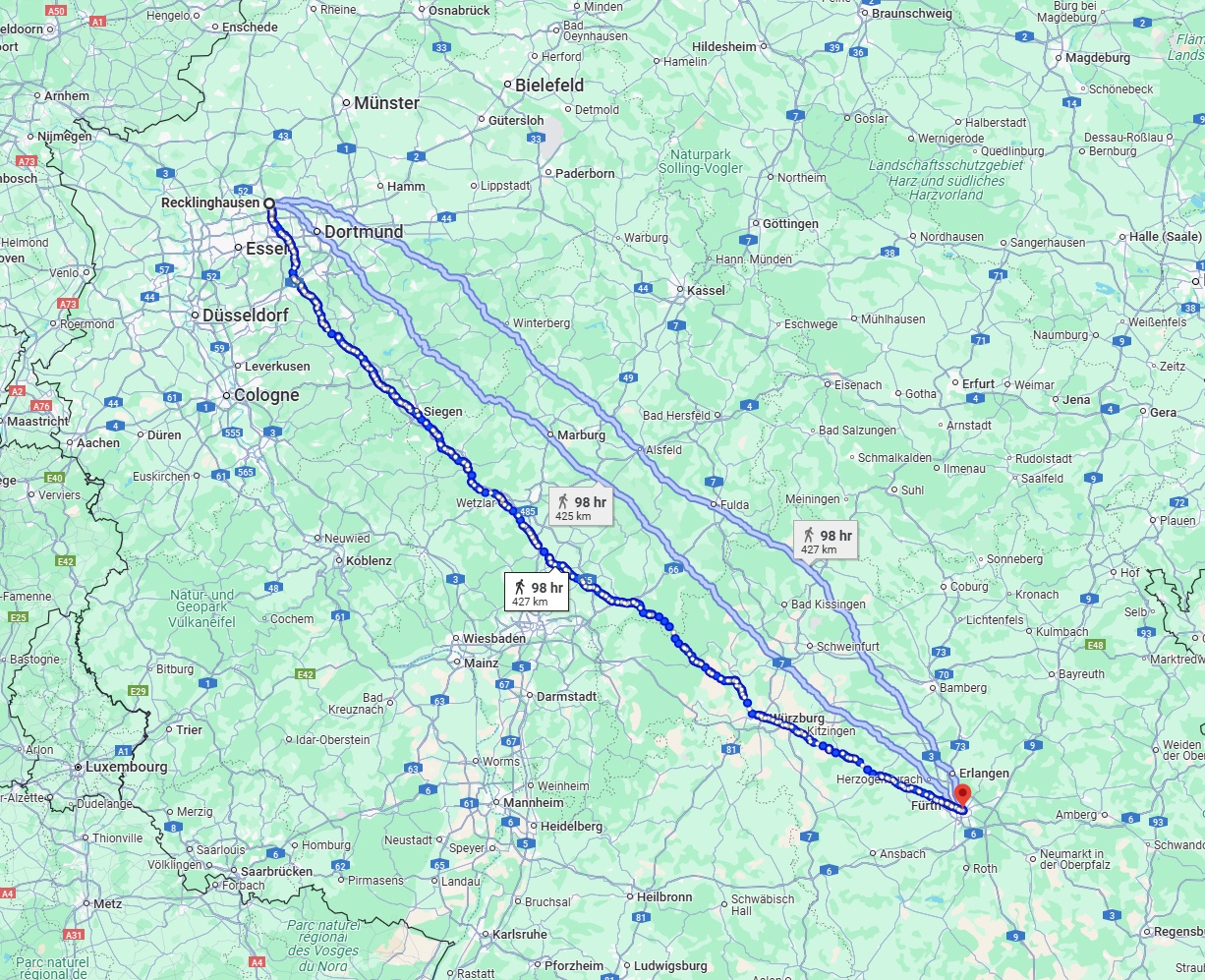 Anreise von Recklinghausen Zu Nürnberg Über 