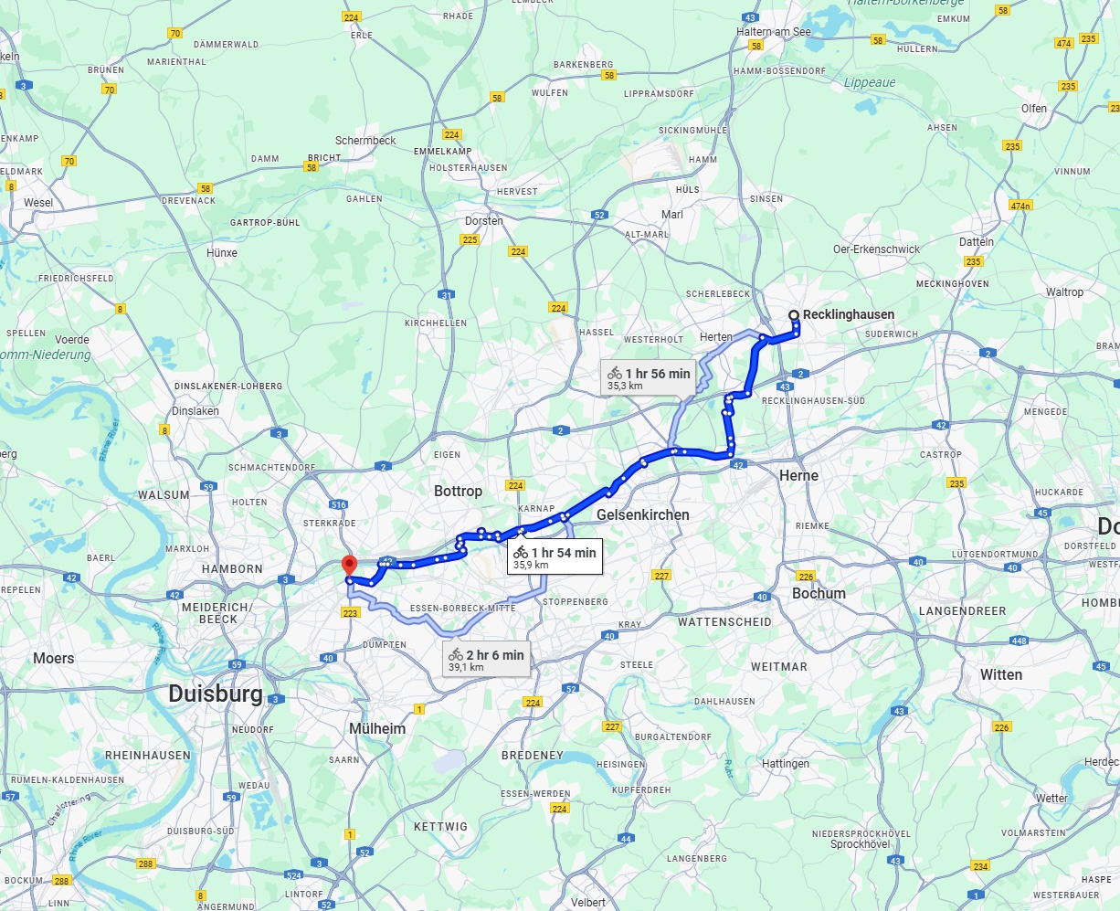 Anreise von Recklinghausen Zu Oberhausen Über 