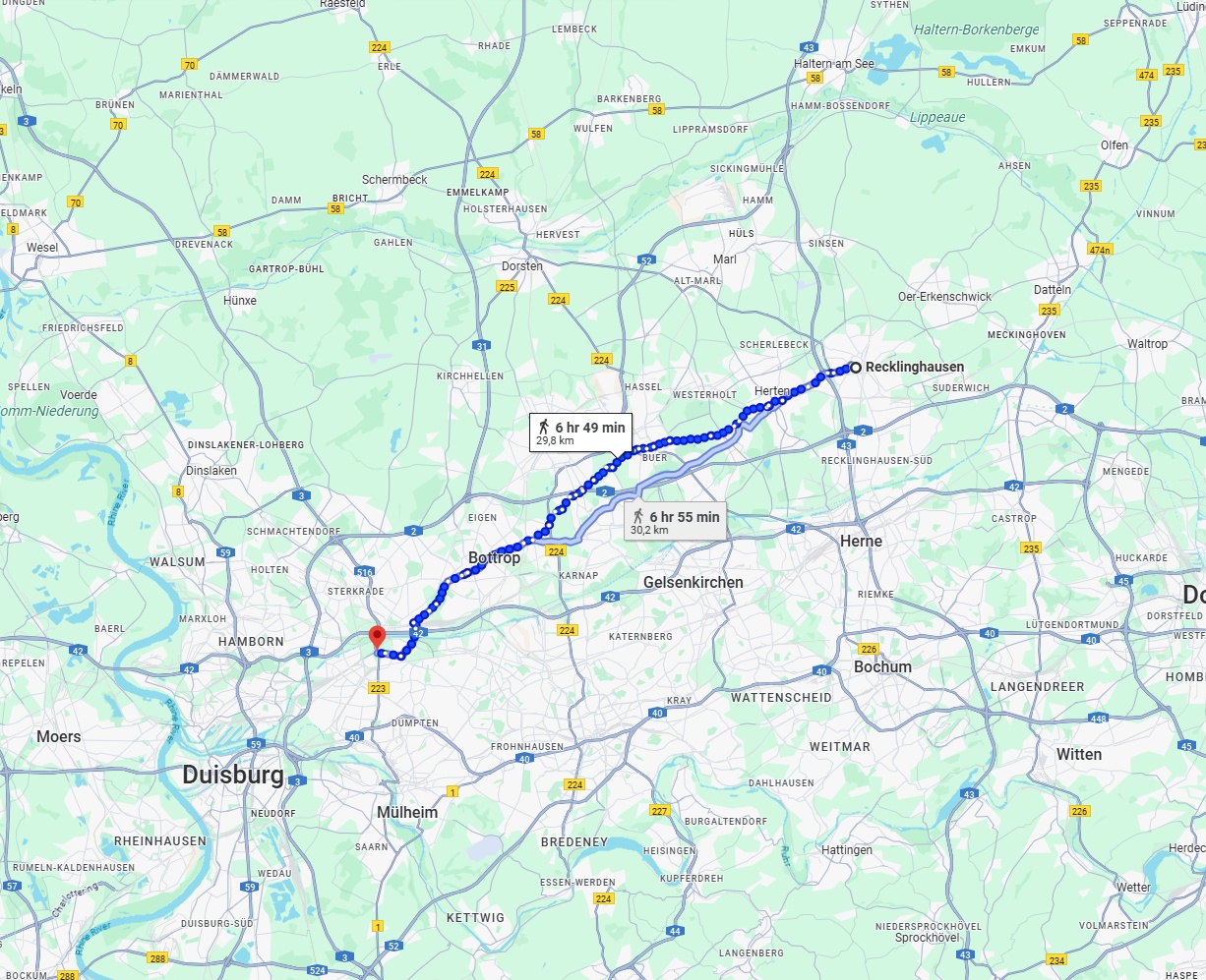 Anreise von Recklinghausen Zu Oberhausen Über 
