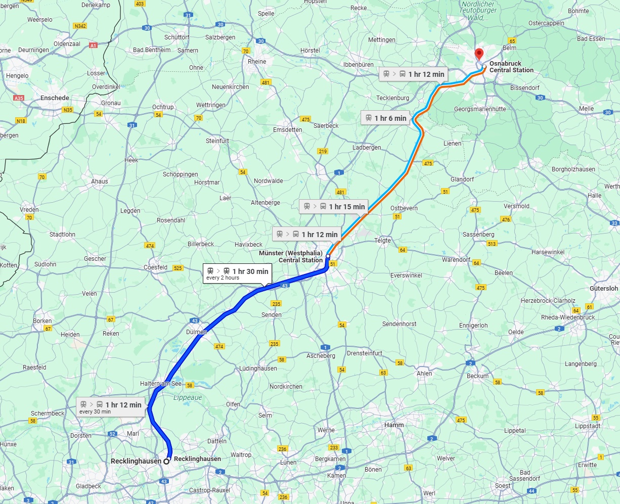 Anreise von Recklinghausen Zu Osnabrück Über 